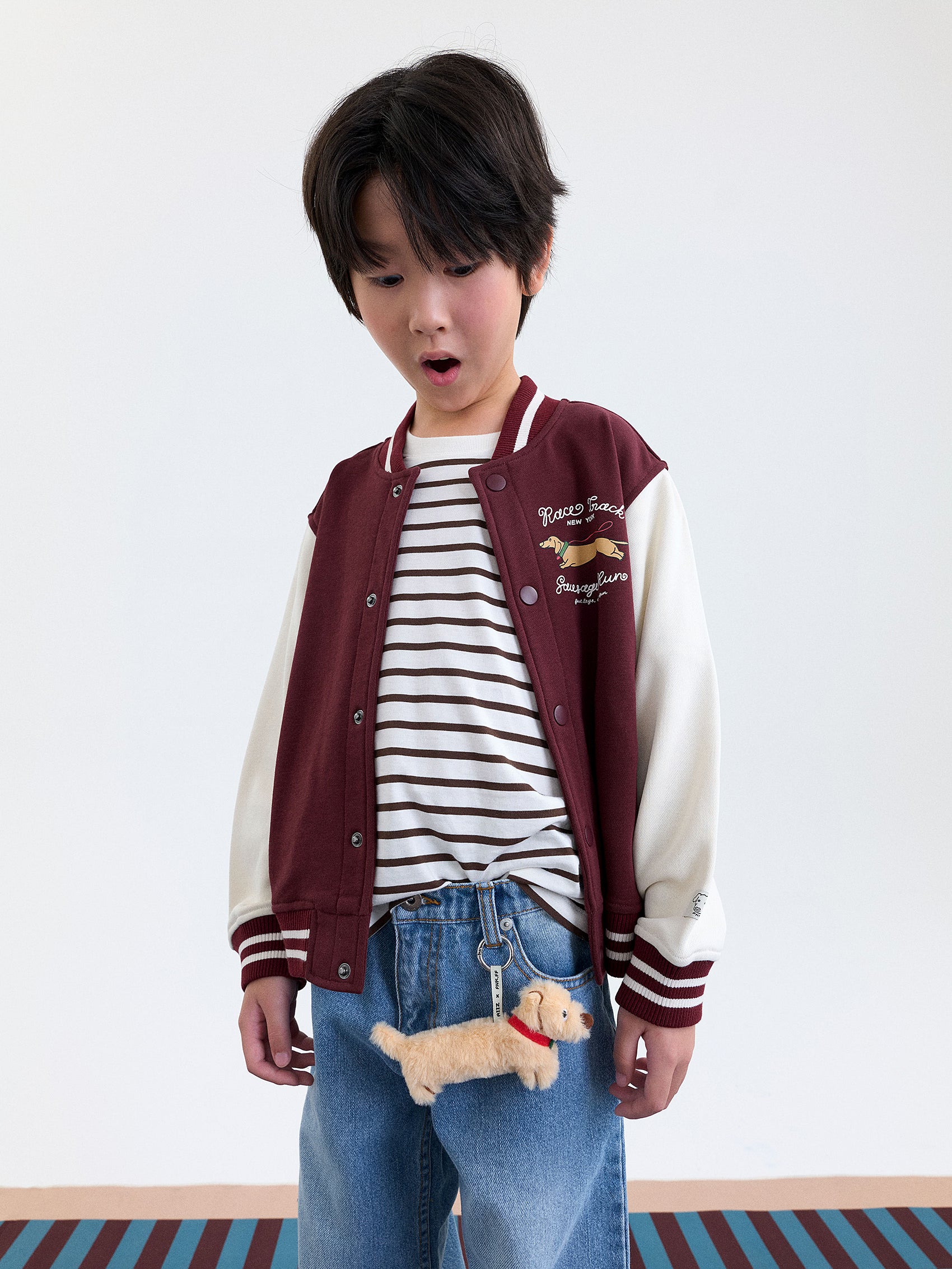 AIIZ Boy's Petite Cafe Bomber Jacket