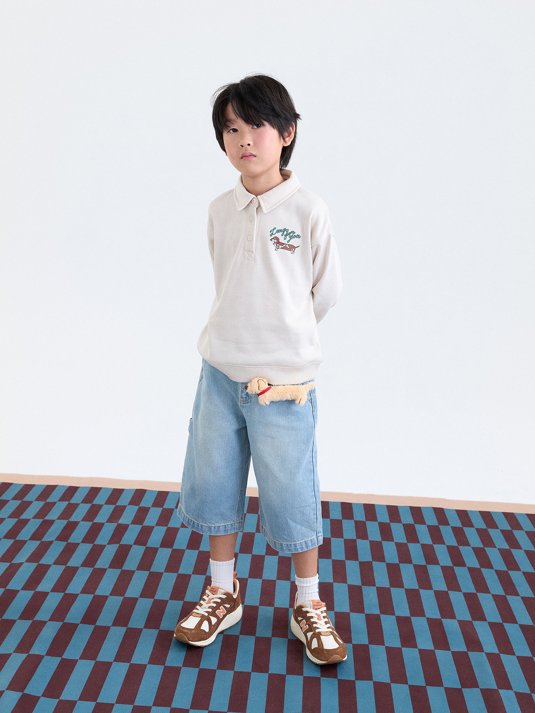 AIIZ Boy's Petite Cafe Polo Sweatshirt
