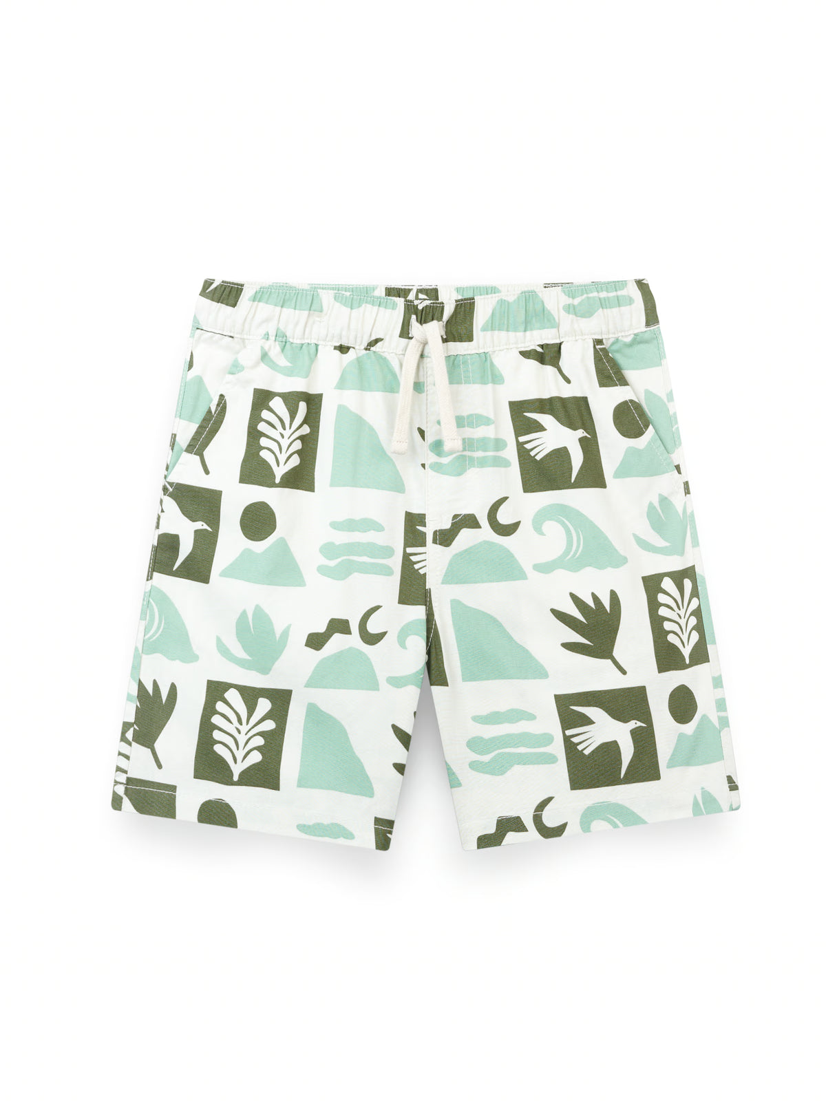 AIIZ Boy's Printed Shorts (Green / 4-5Y)