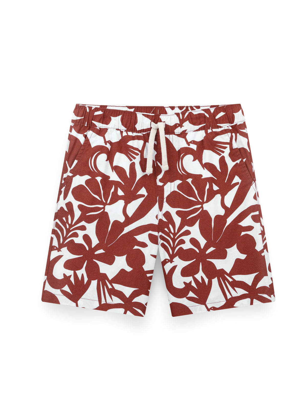 AIIZ Boy's Printed Shorts (Maroon / 4-5Y)