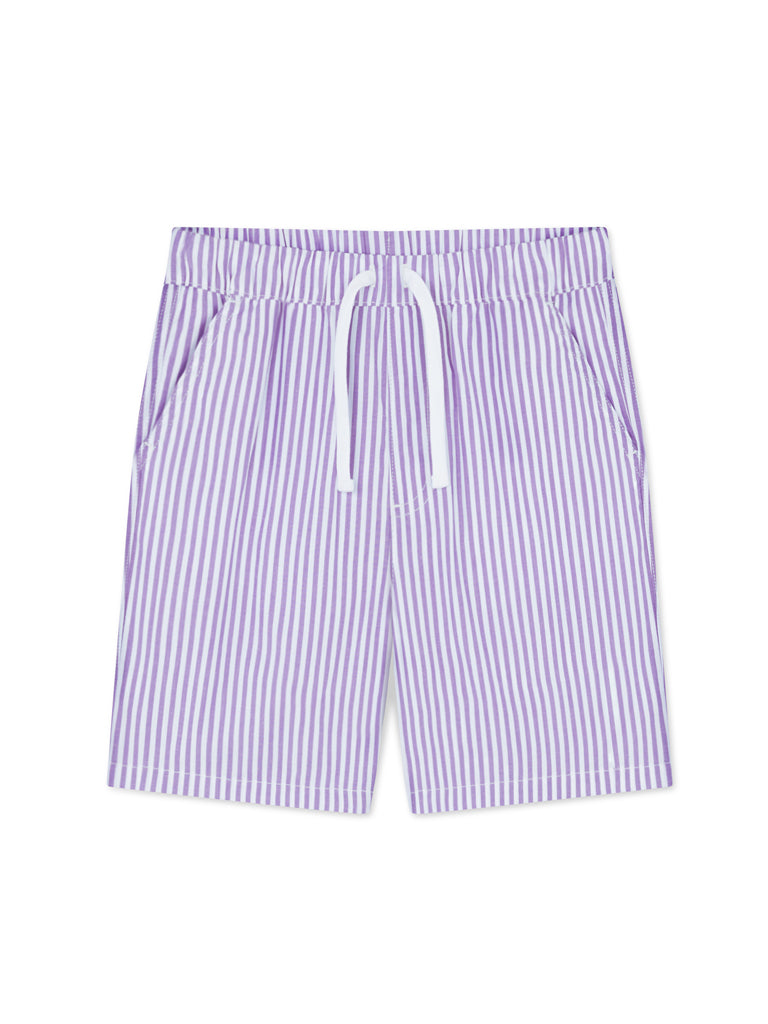 AIIZ Boy's Striped Easy Shorts (Violet / 4-5Y)