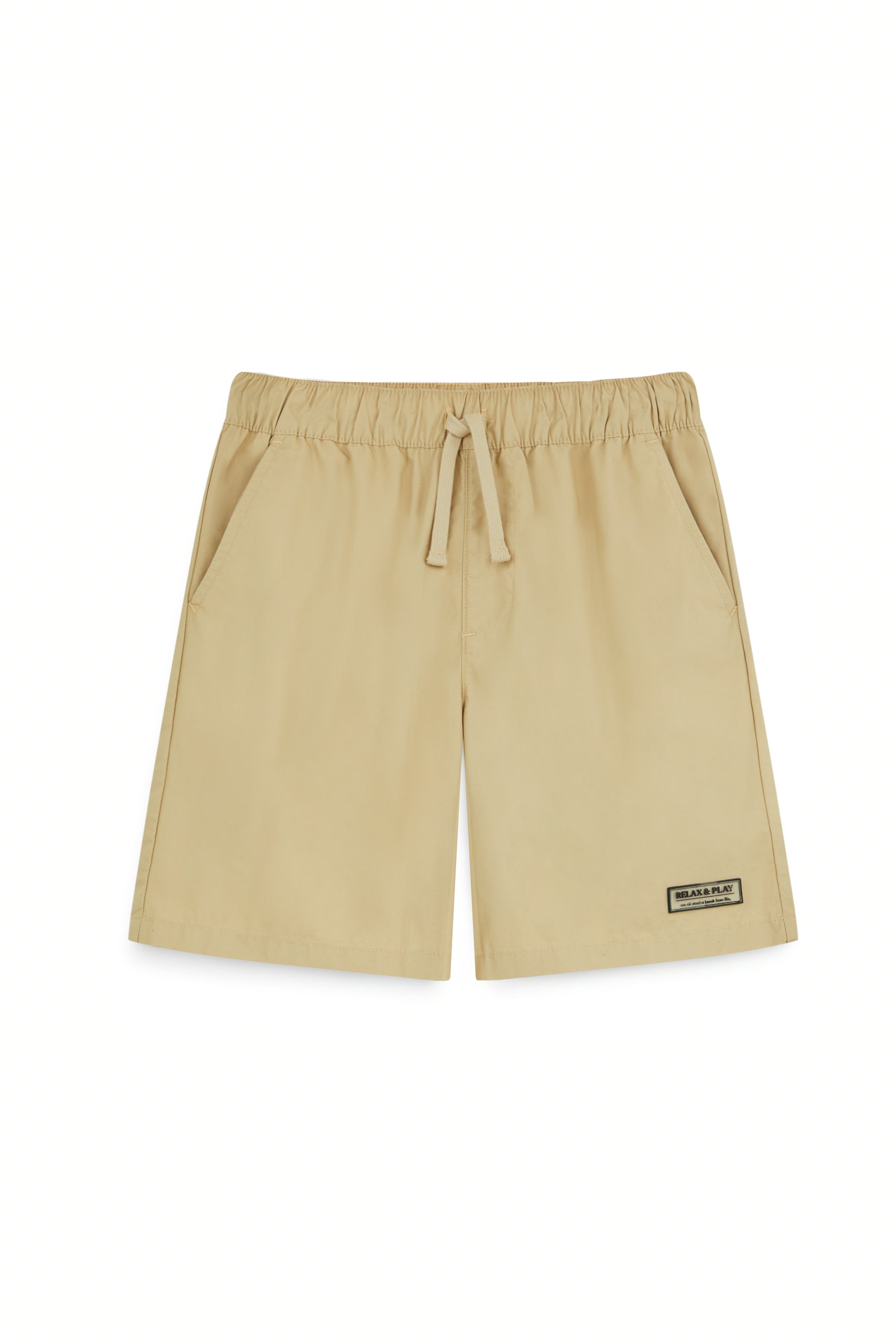 AIIZ Boy's Elastic Waist Shorts (Khaki / 4-5Y)