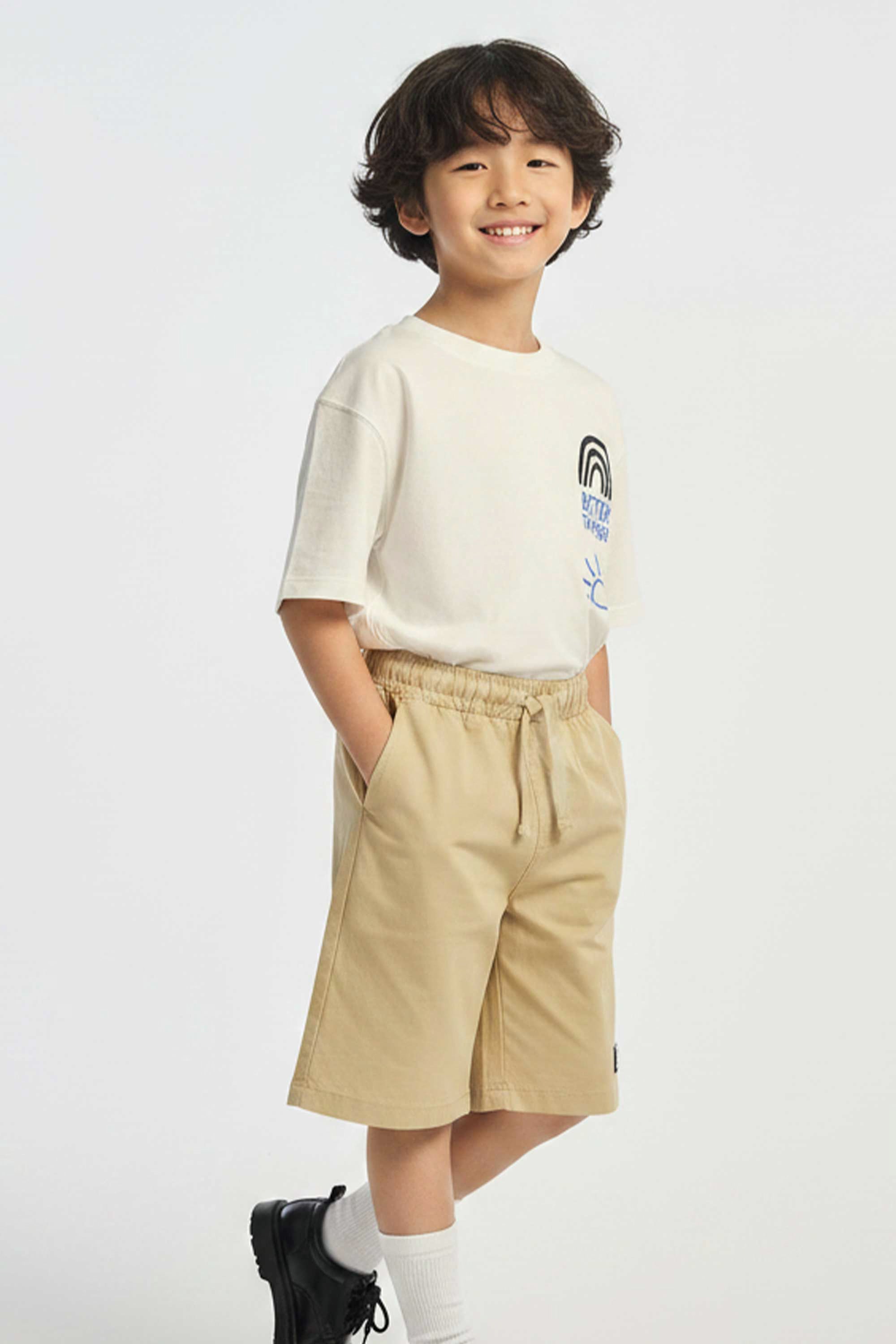 AIIZ Boy's Elastic Waist Shorts