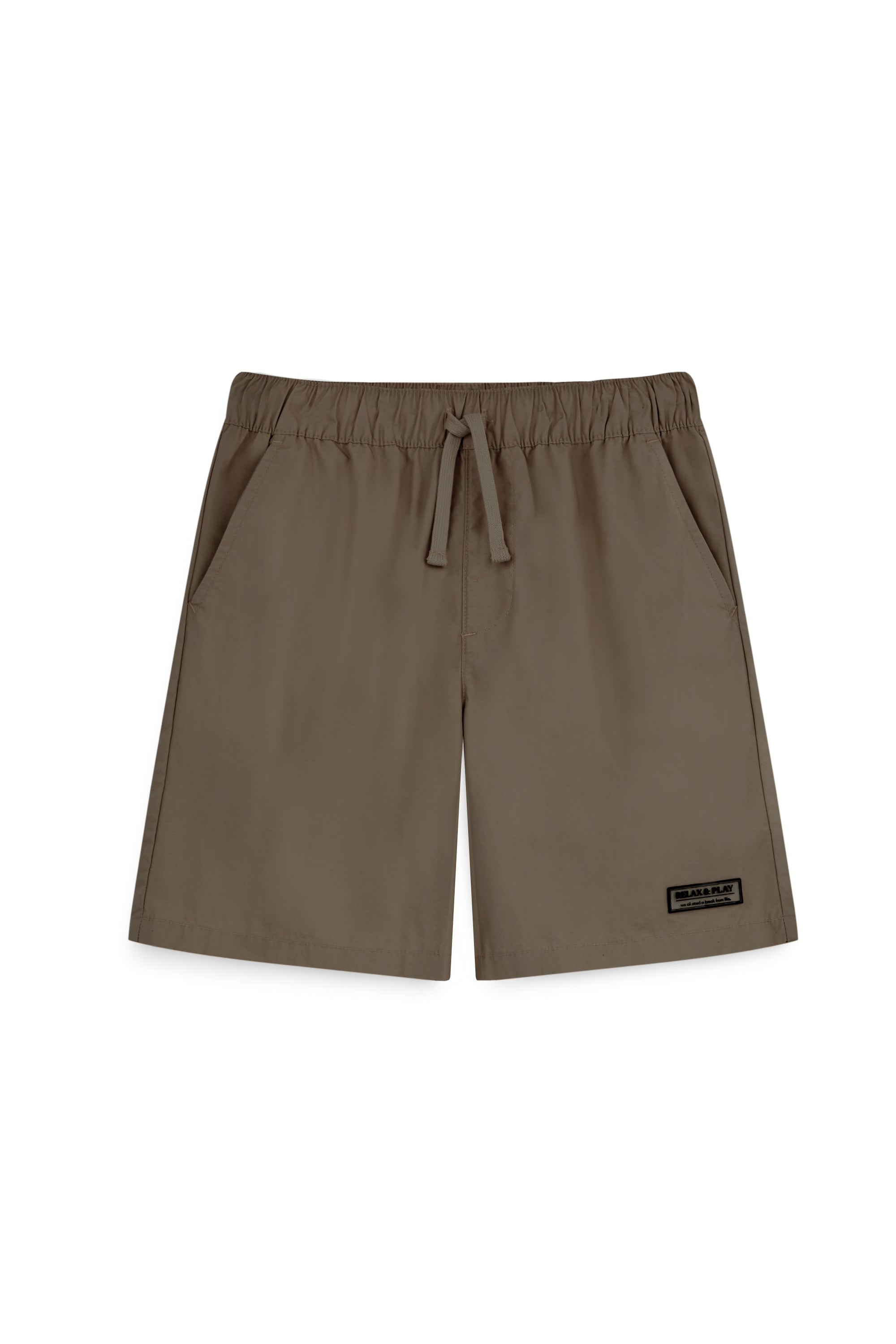 AIIZ Boy's Elastic Waist Shorts (Ovaltine / 4-5Y)