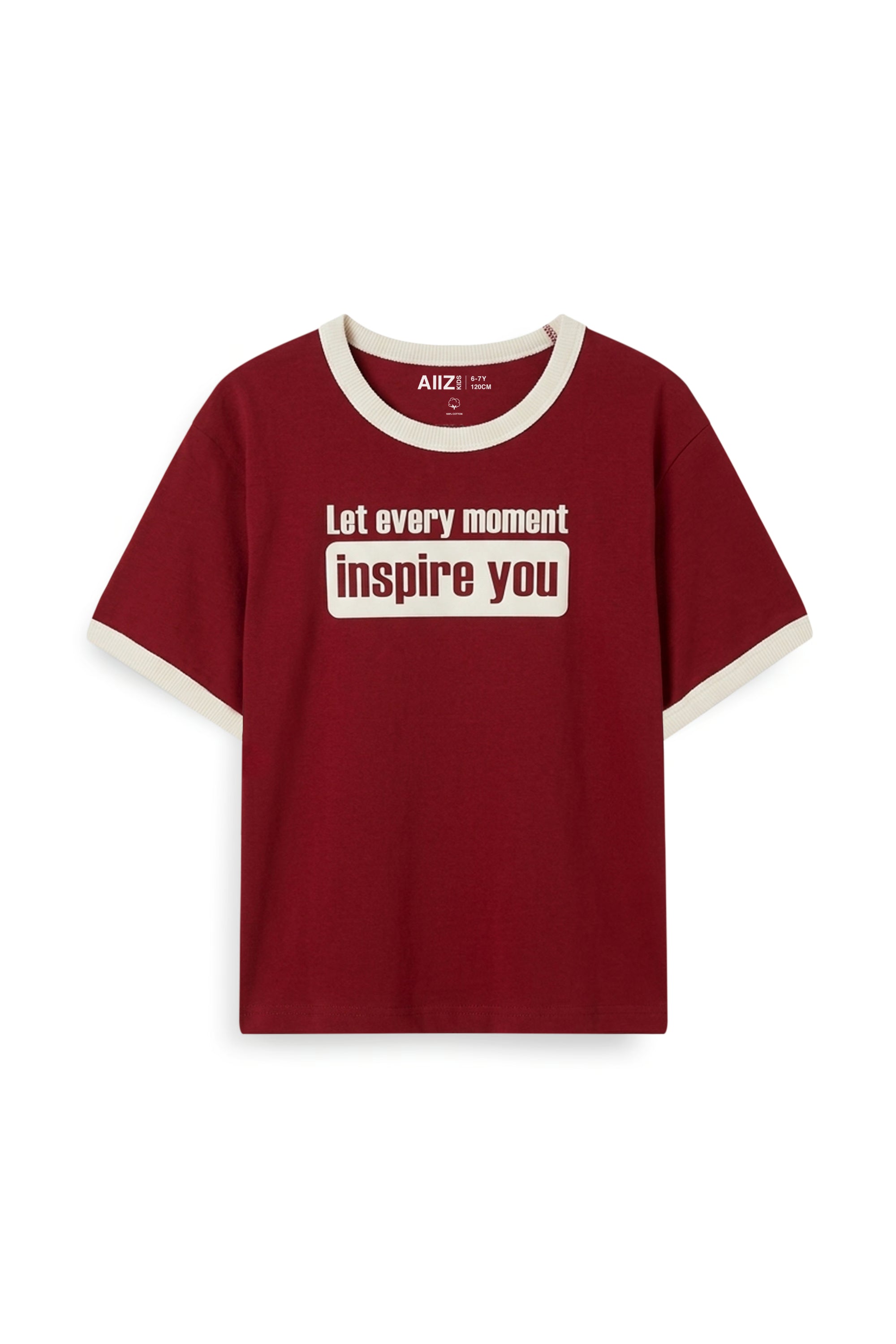 AIIZ Boy's Ringer Graphic T-Shirt