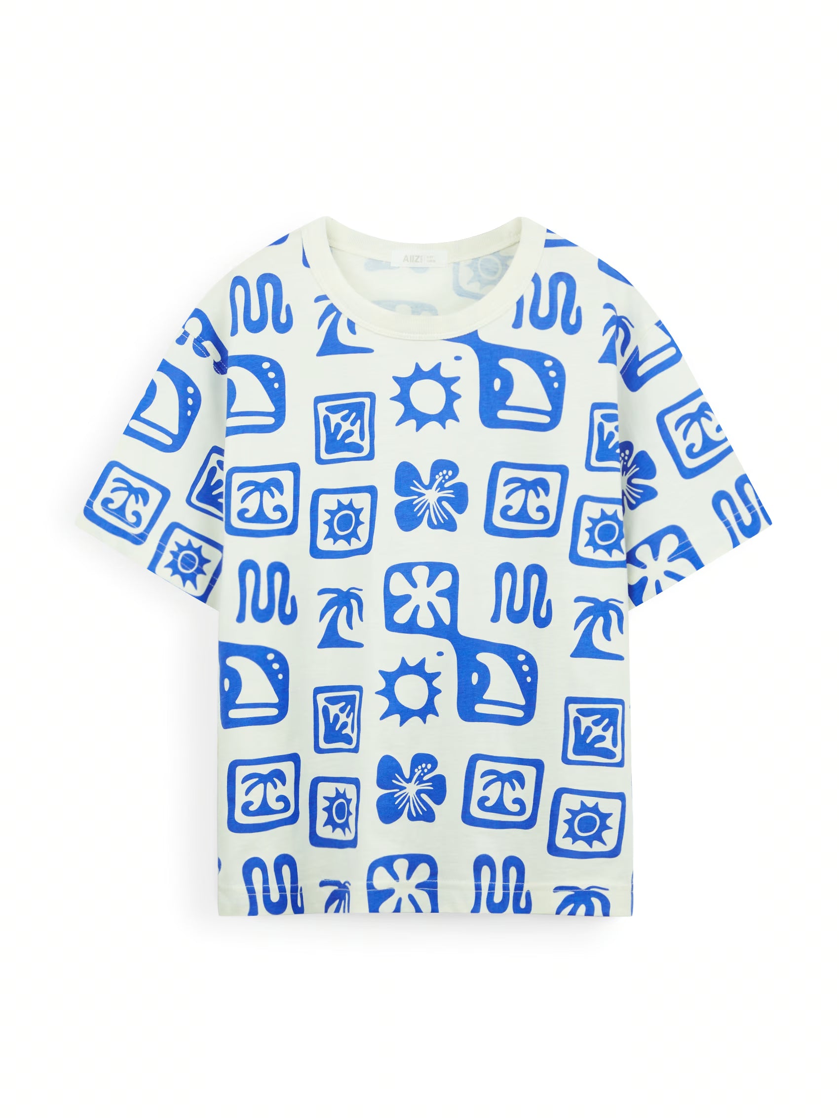 AIIZ Boy's Printed T-Shirt (Cream / 4-5Y)
