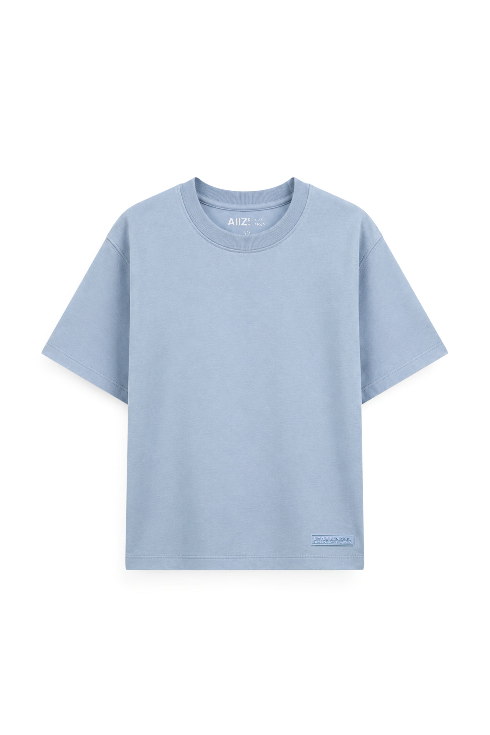 AIIZ Boy's Short Sleeve T-Shirt Cotton Blend (Blue / 4-5Y)
