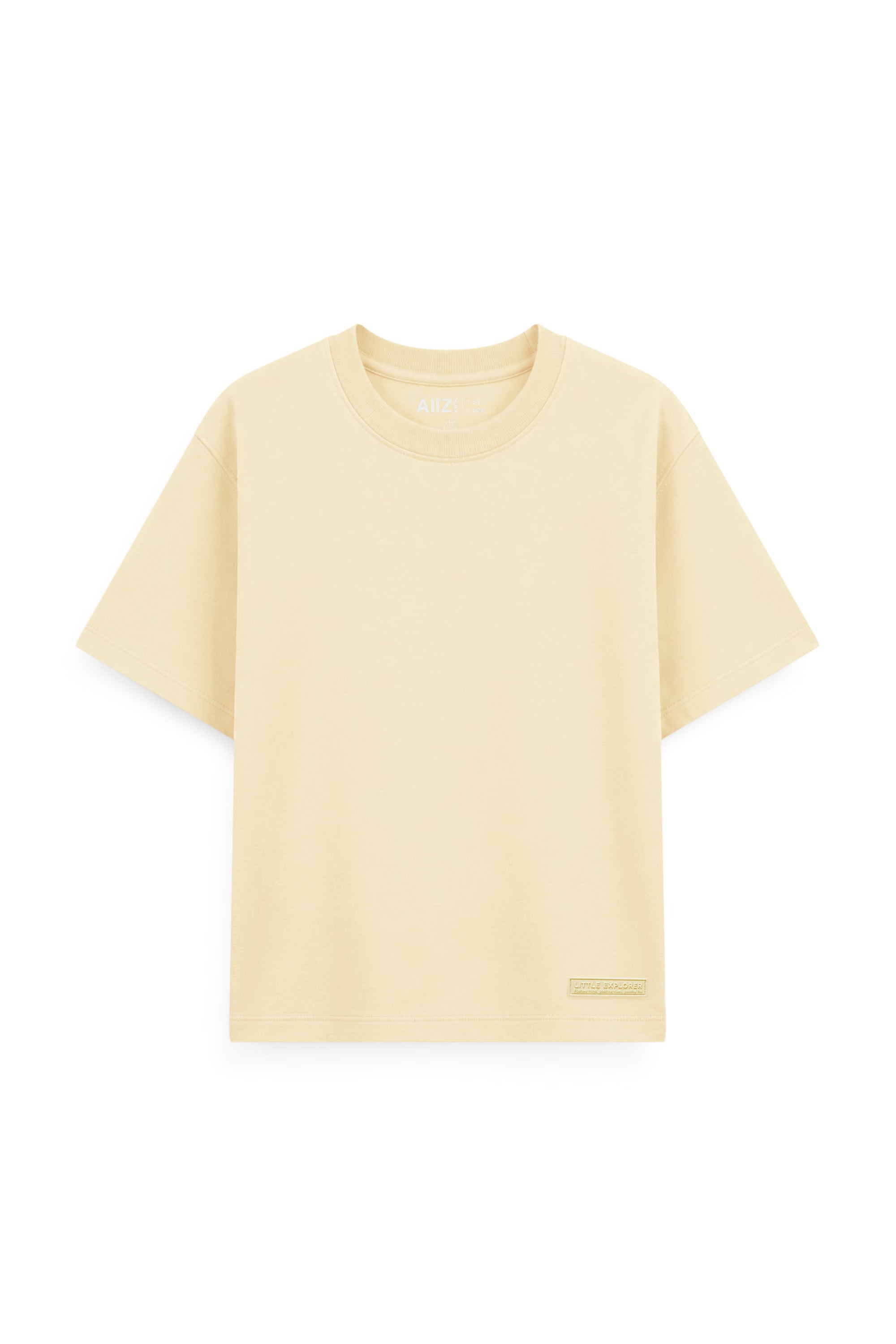 AIIZ Boy's Short Sleeve T-Shirt Cotton Blend (Light Yellow / 4-5Y)