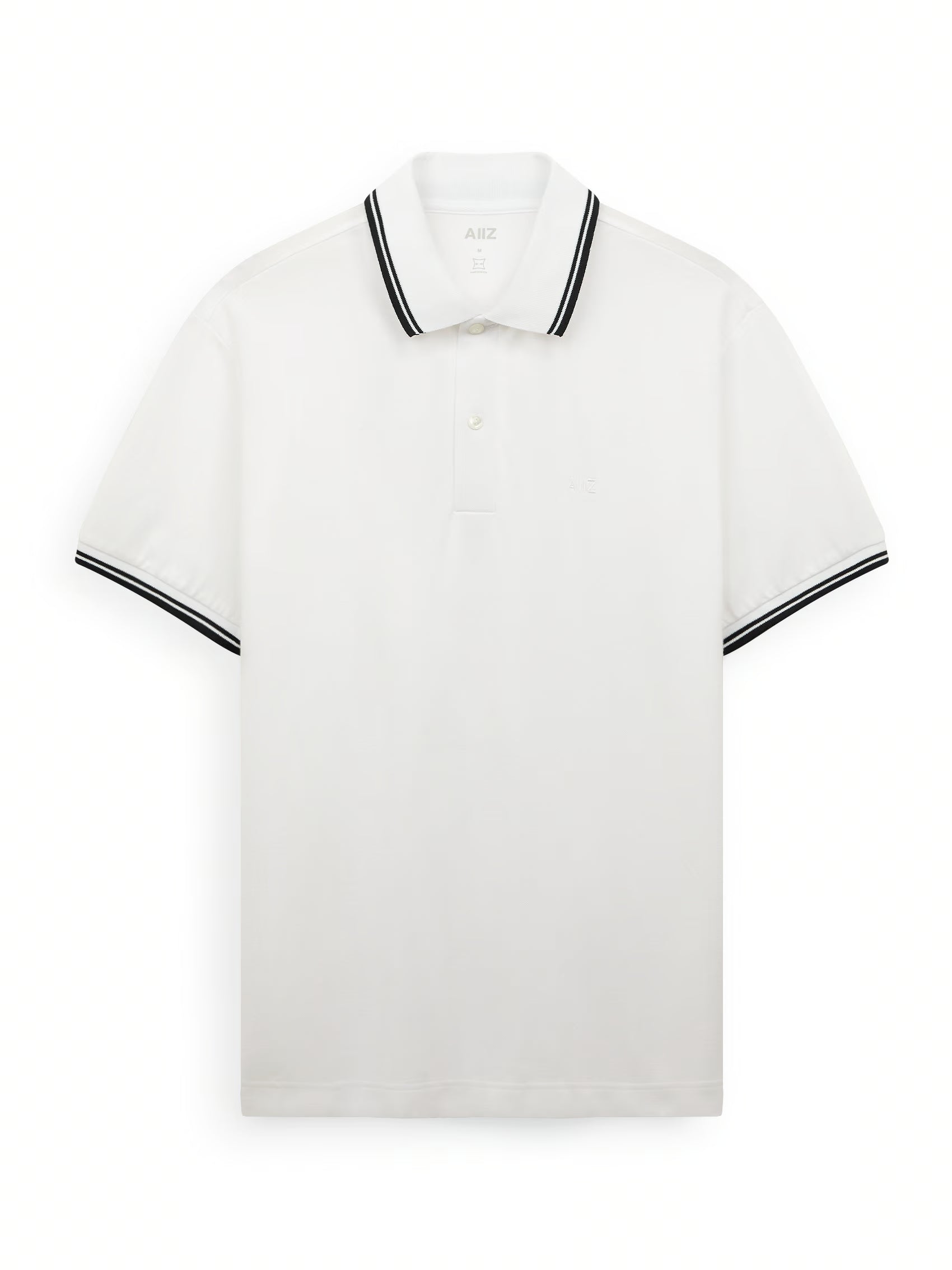 AIIZ Men’s Tipping Polo Shirt (White / S)