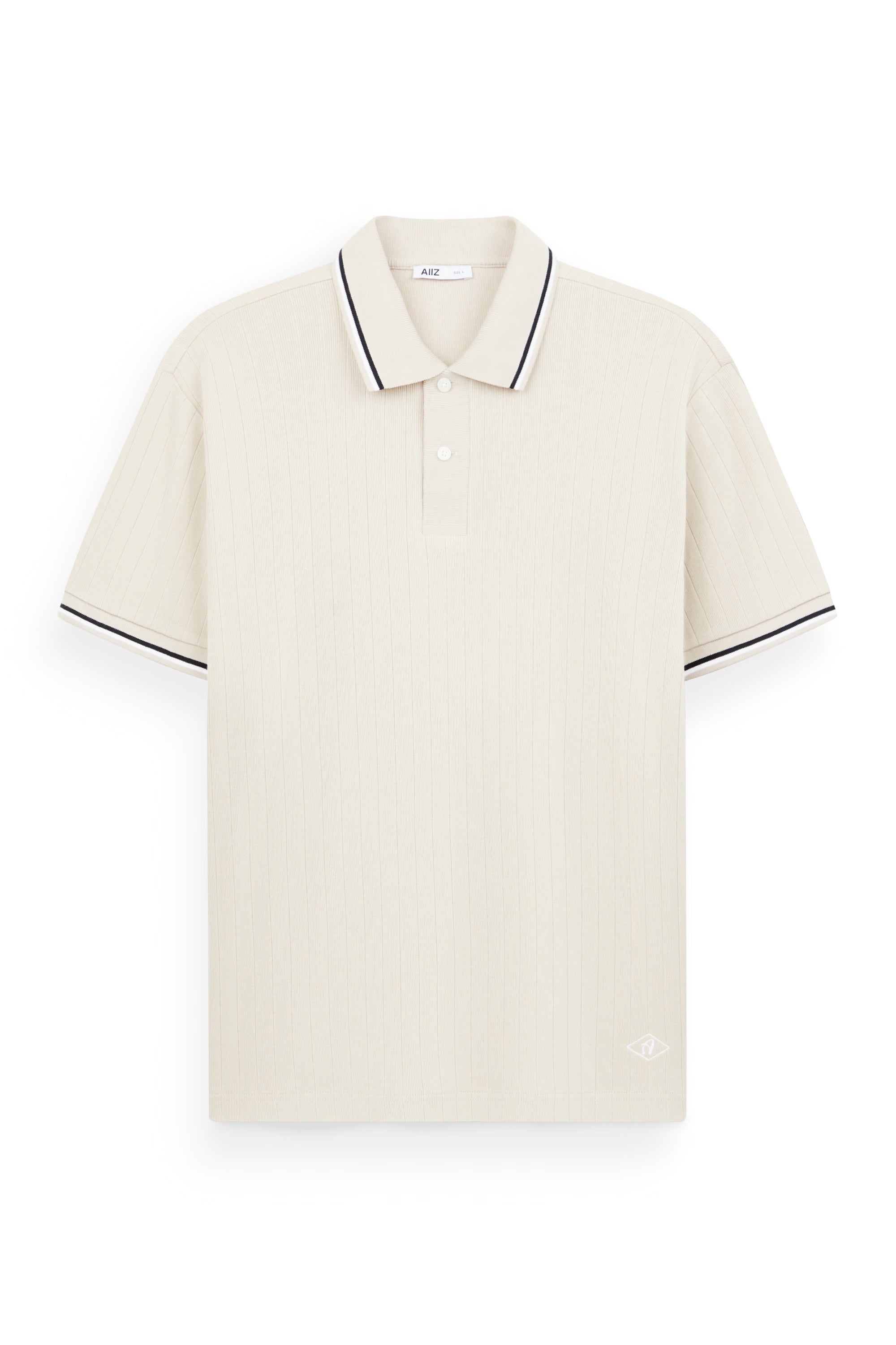 AIIZ Men’s Tipping Polo Shirt (Beige / S)