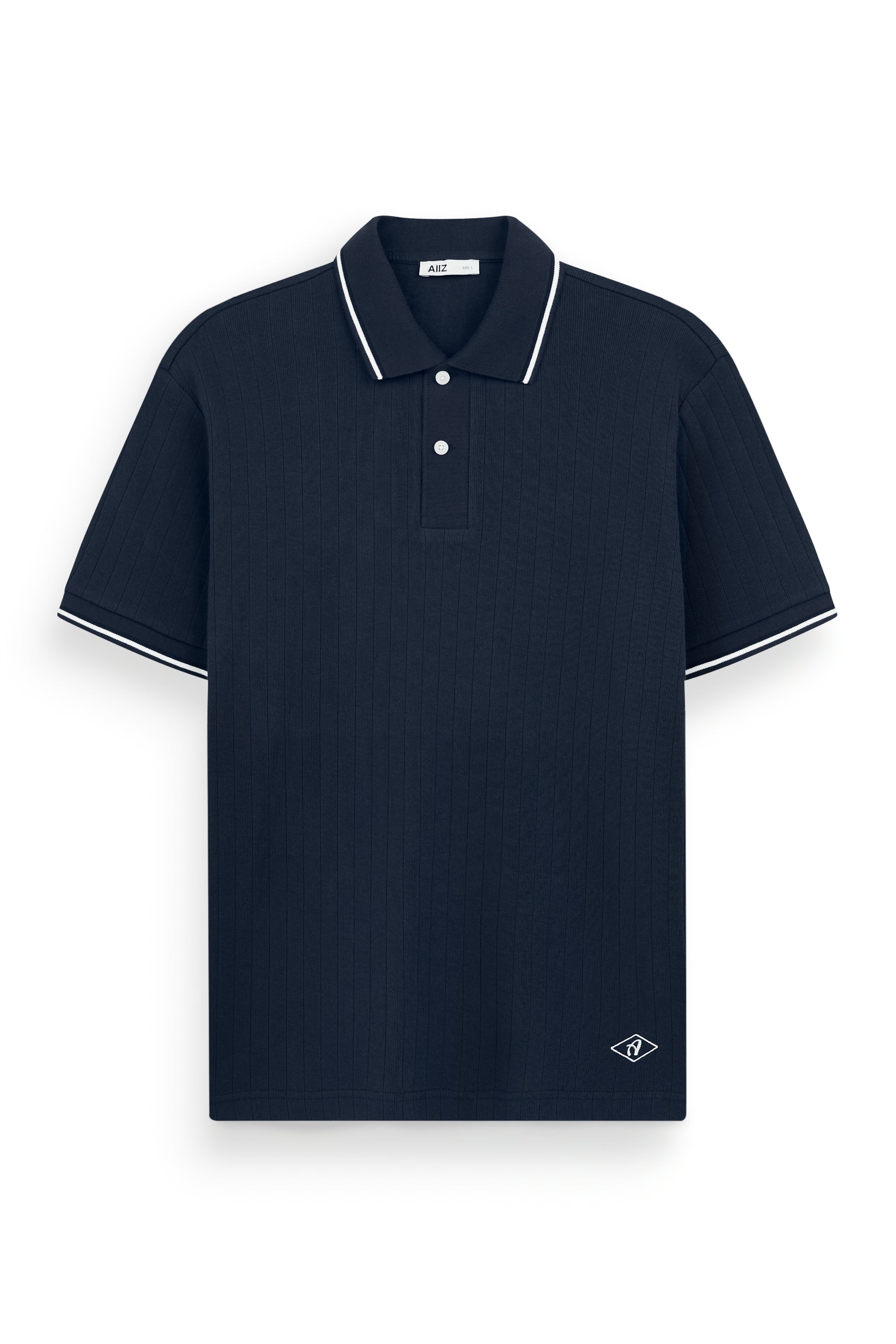 AIIZ Men’s Tipping Polo Shirt (Navy / S)