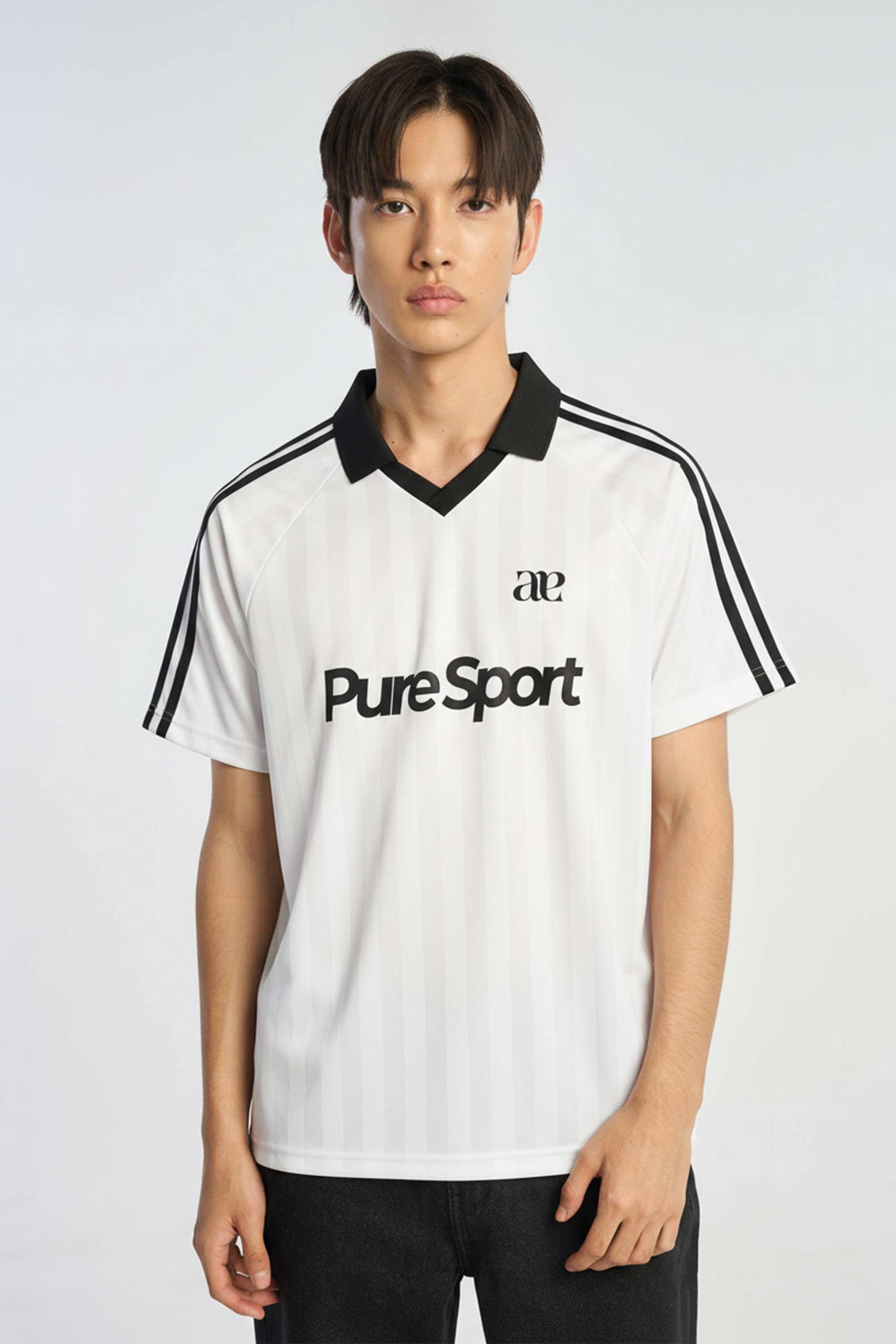 AIIZ Men's The Blokecore Edit Pinstripe Polo Shirt
