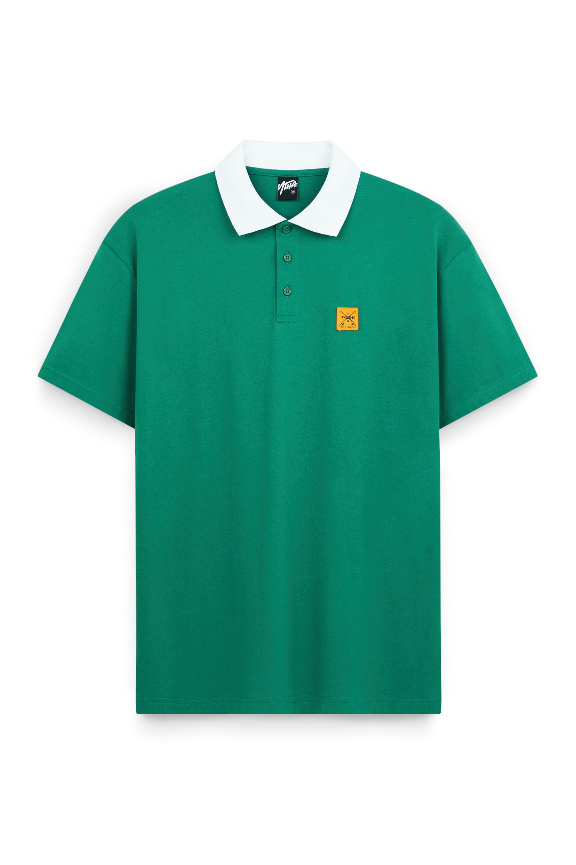 AIIZ Men’s Contrast Open Collar Polo Shirt