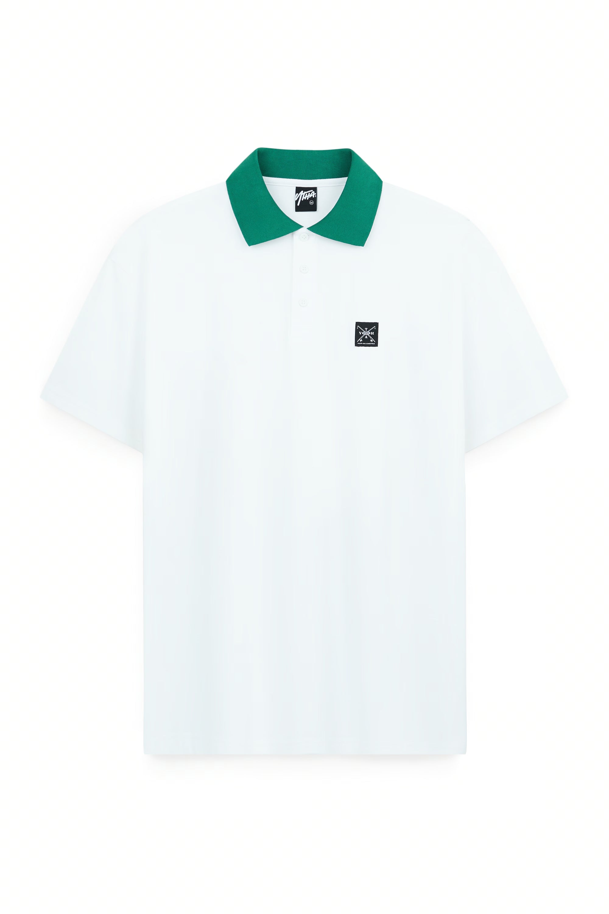 AIIZ Men’s Fishing Society Club Contrast Open Collar Polo Shirt (White / S)