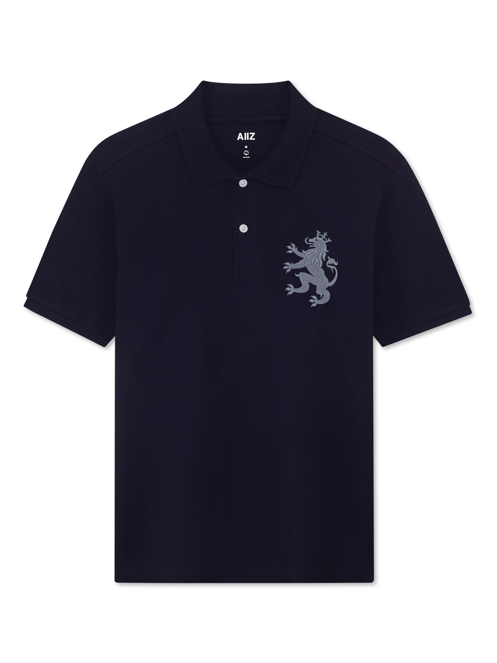 Men's Big Lion Pique Polo Shirts (Navy / S)