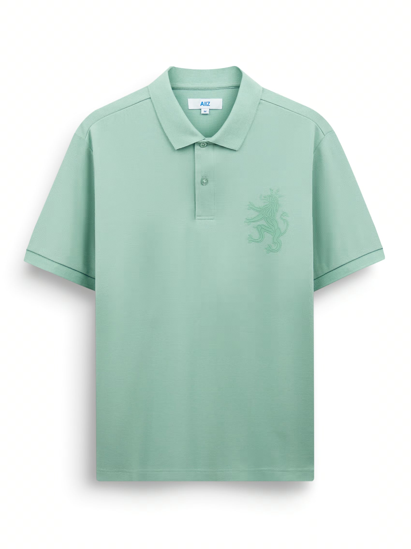 Men's Big Lion Pique Polo Shirt (Light Green / S)