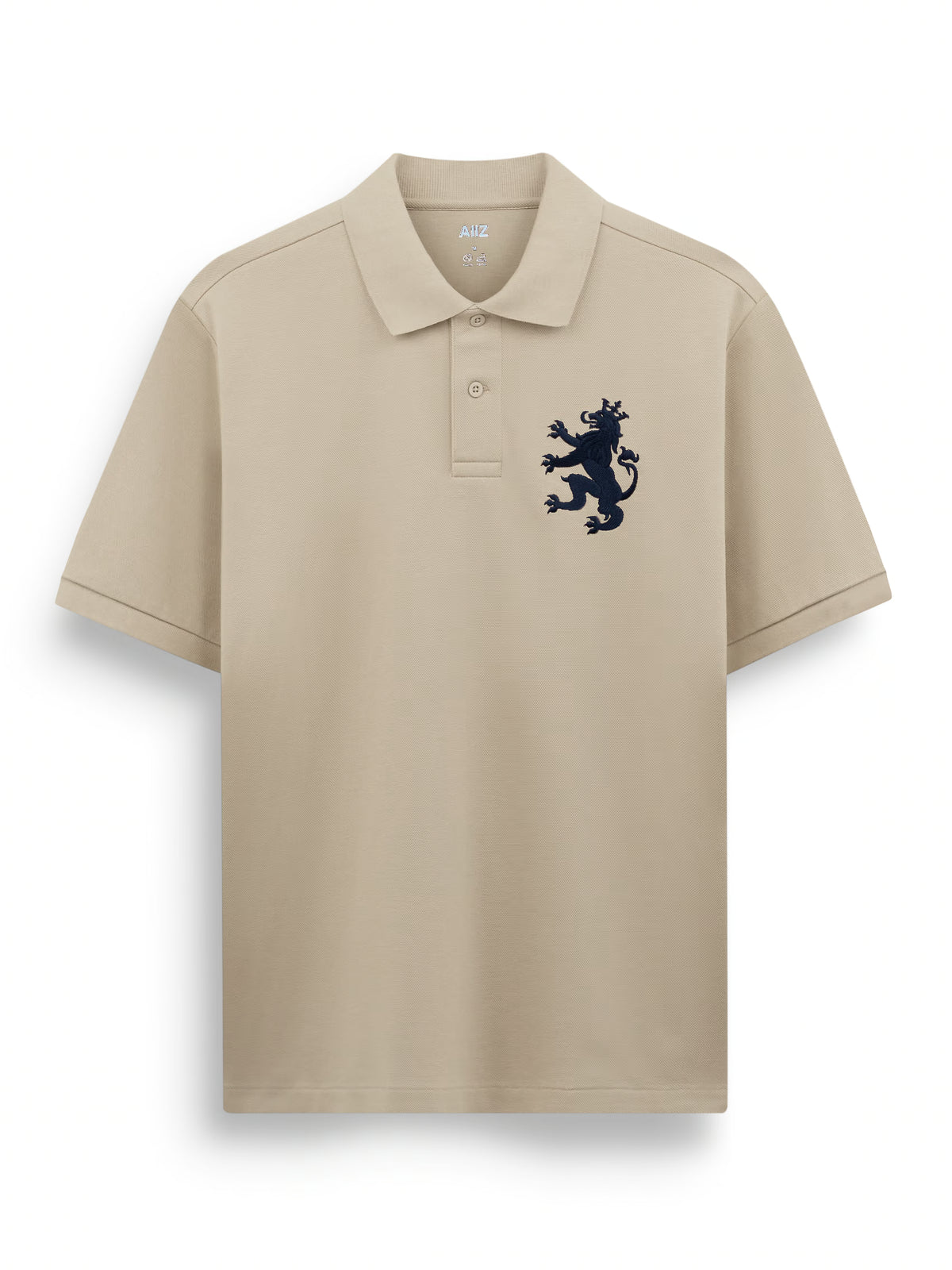 Men's Big Lion Pique Polo Shirt (Khaki / S)