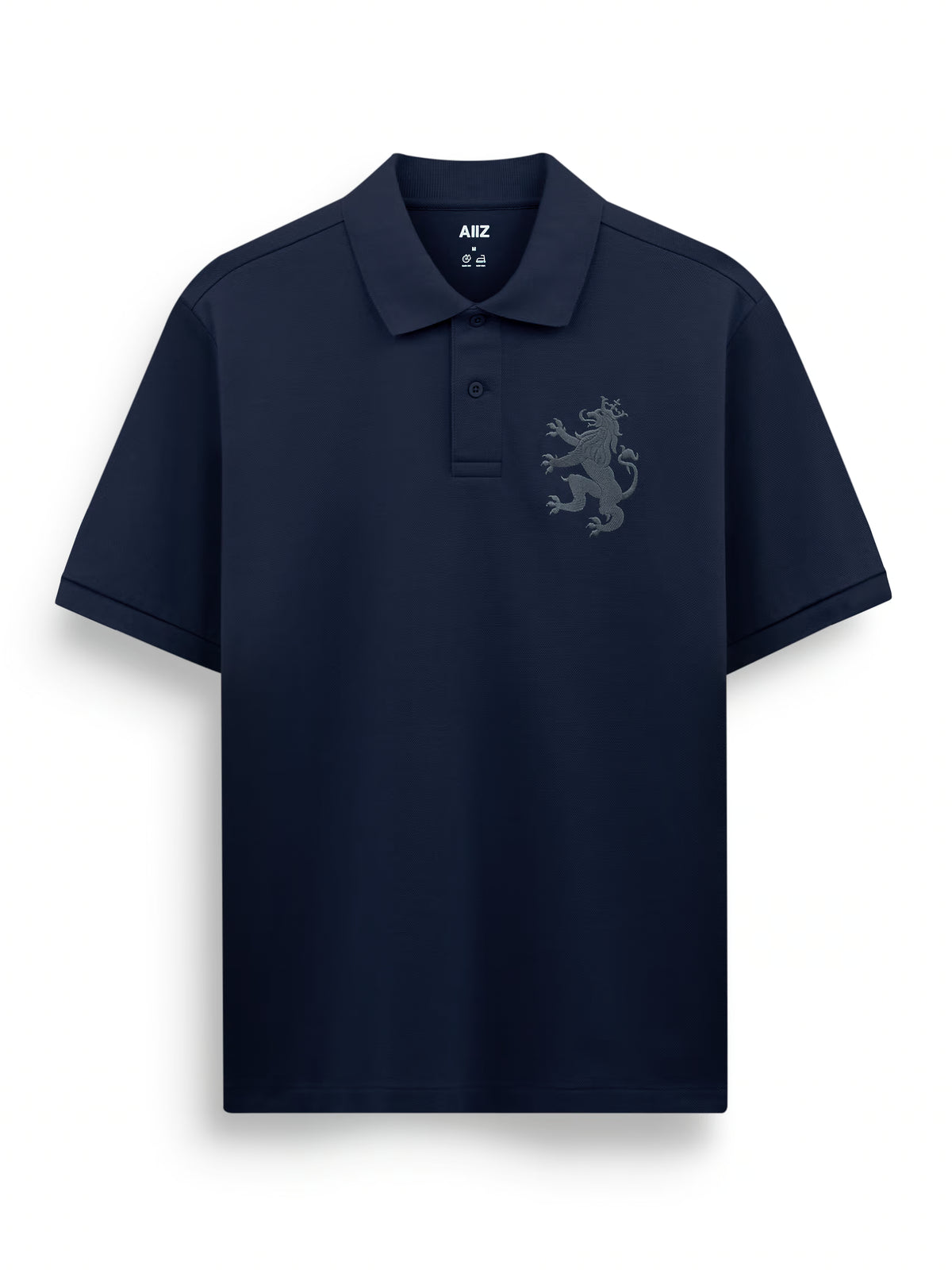 Men's Big Lion Pique Polo Shirt (Navy / S)
