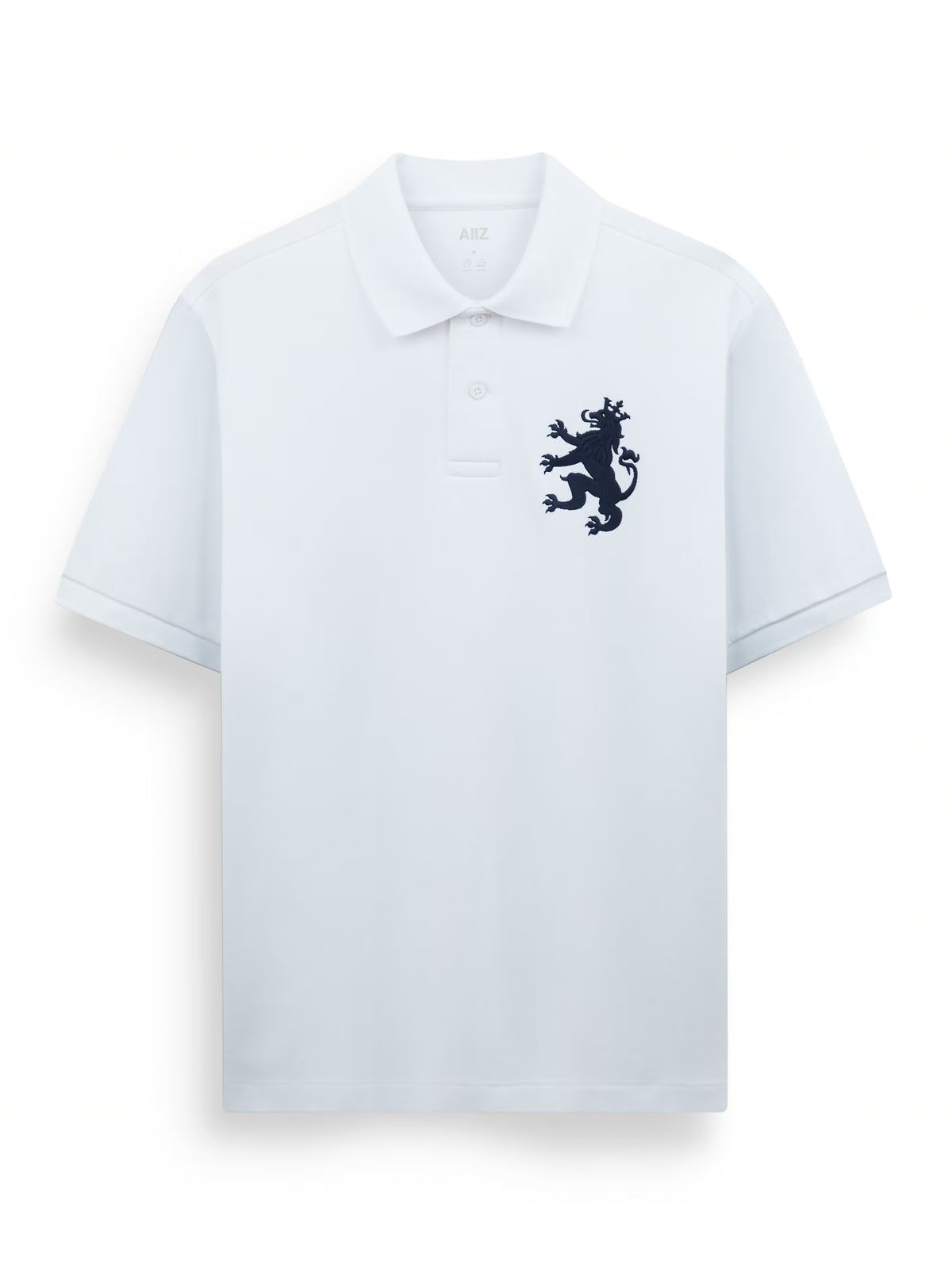 Men's Big Lion Pique Polo Shirt (White / S)