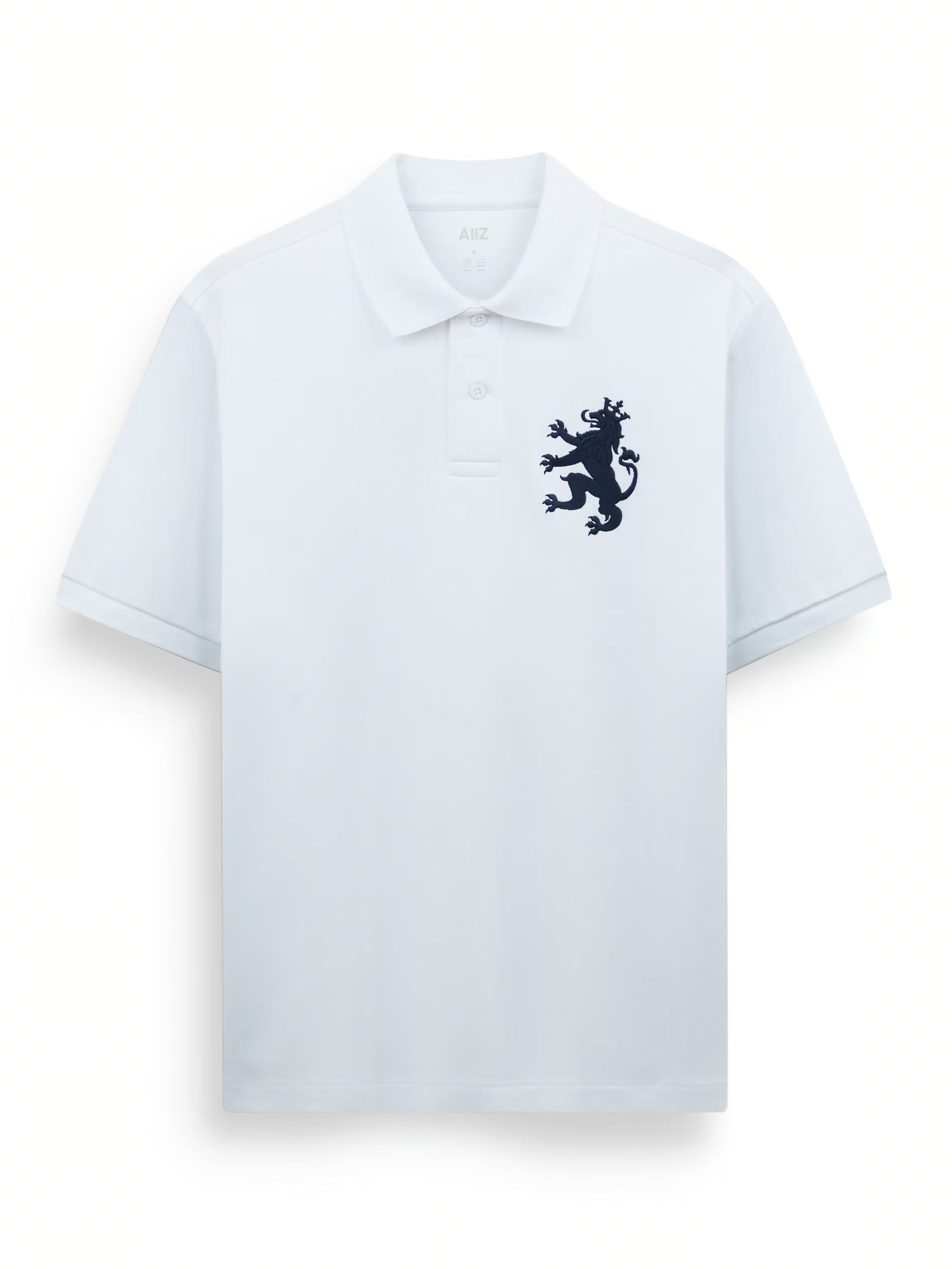 Men's Big Lion Pique Polo Shirt (White / S)