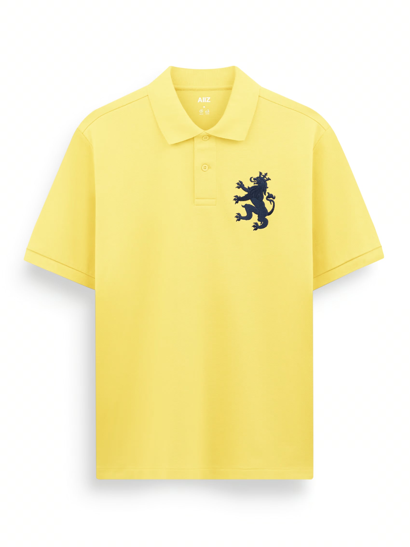 Men's Big Lion Pique Polo Shirt (Yellow / S)