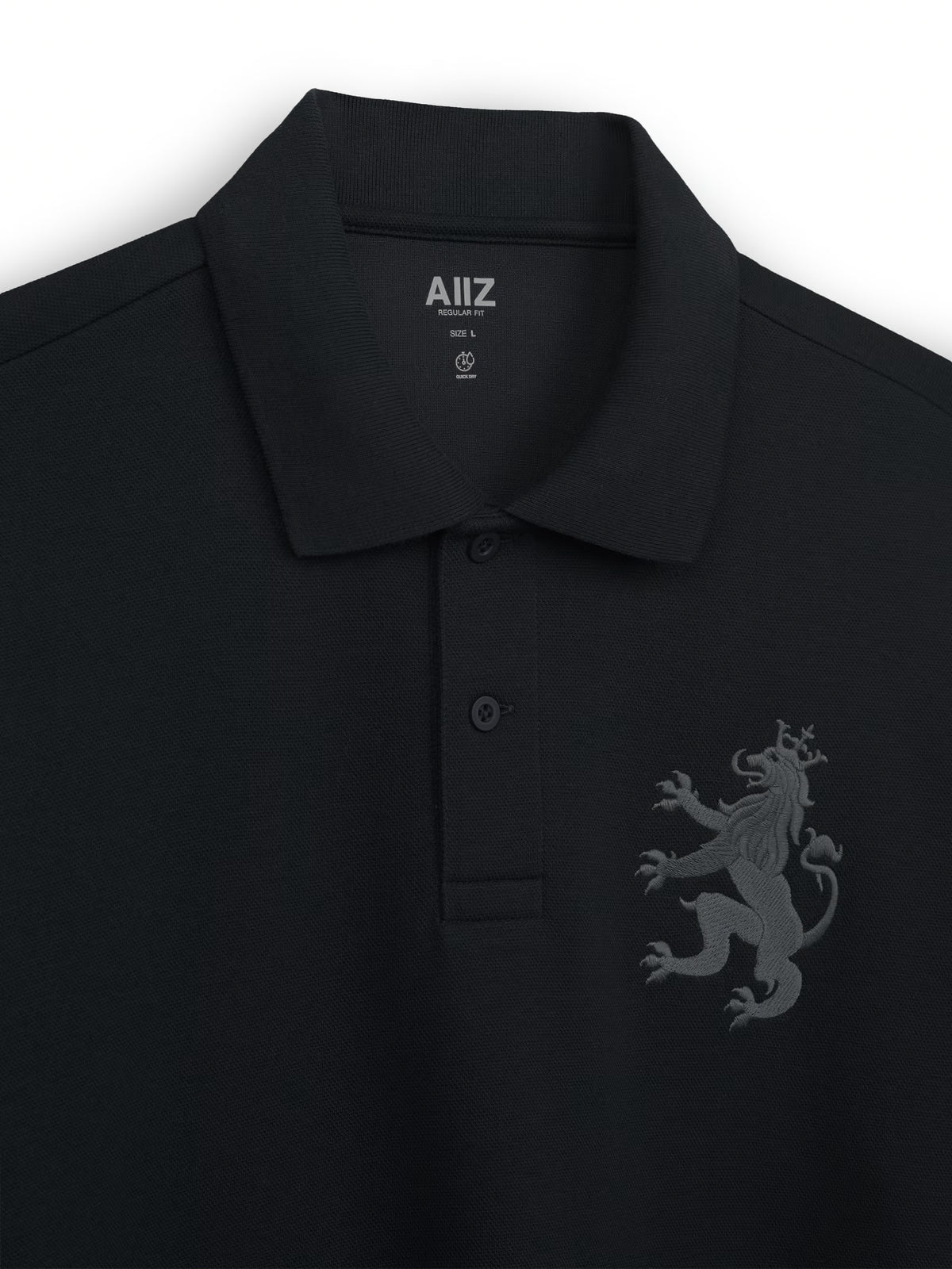 AIIZ Men's Big Lion Pique Polo Shirt