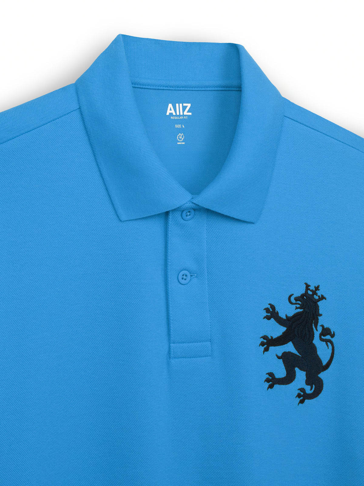 AIIZ Men's Big Lion Pique Polo Shirt