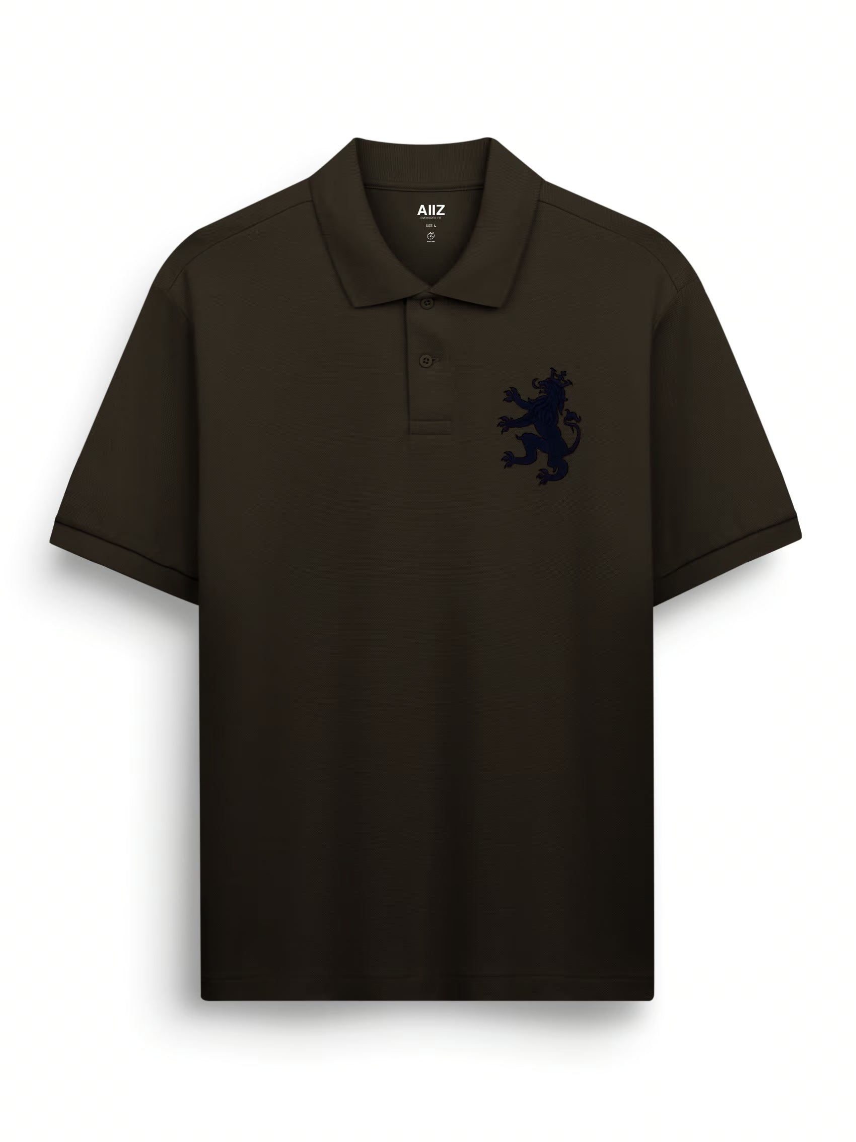 AIIZ Men's Big Lion Pique Polo Shirt