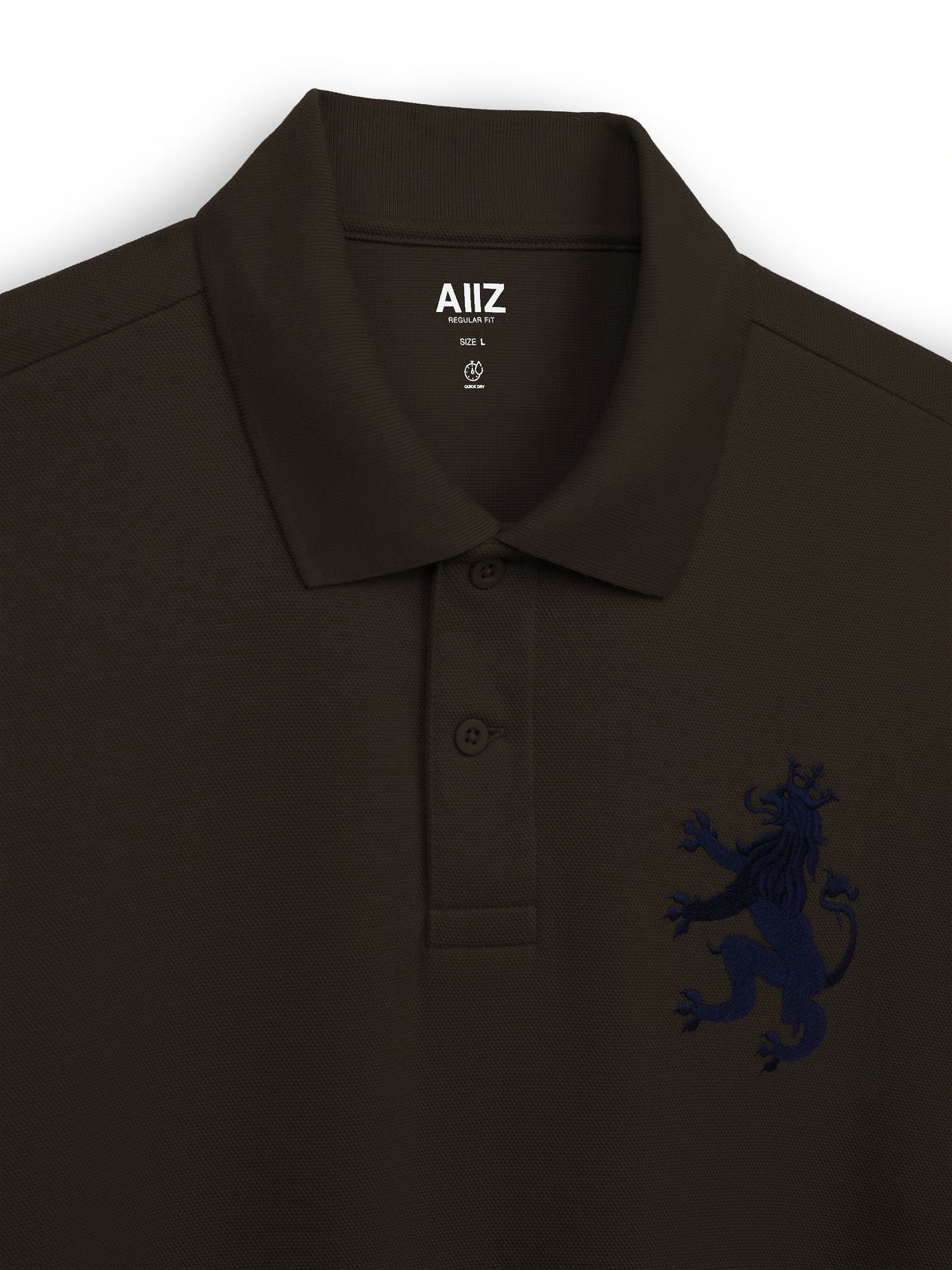 AIIZ Men's Big Lion Pique Polo Shirt