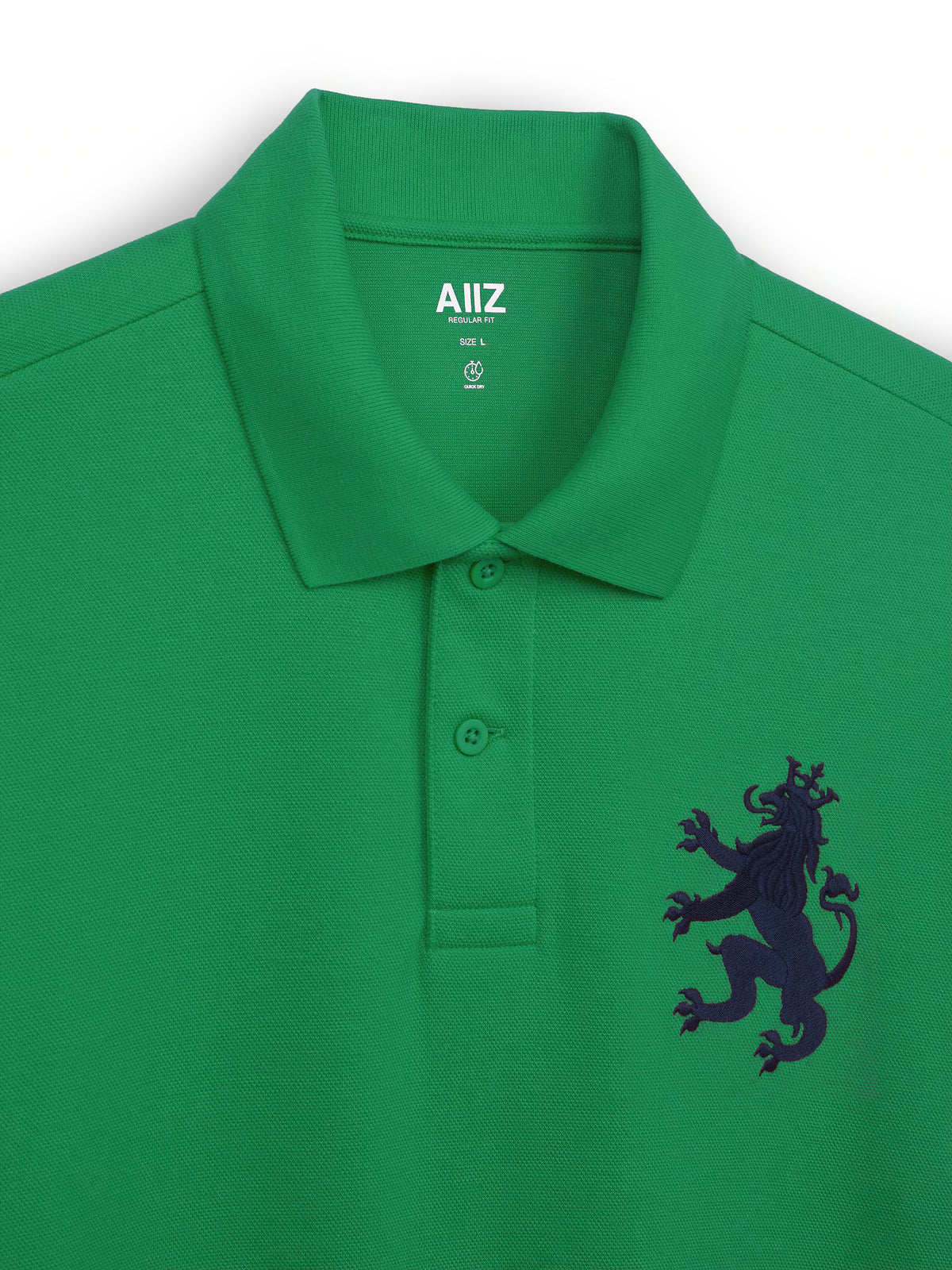 AIIZ Men's Big Lion Pique Polo Shirt