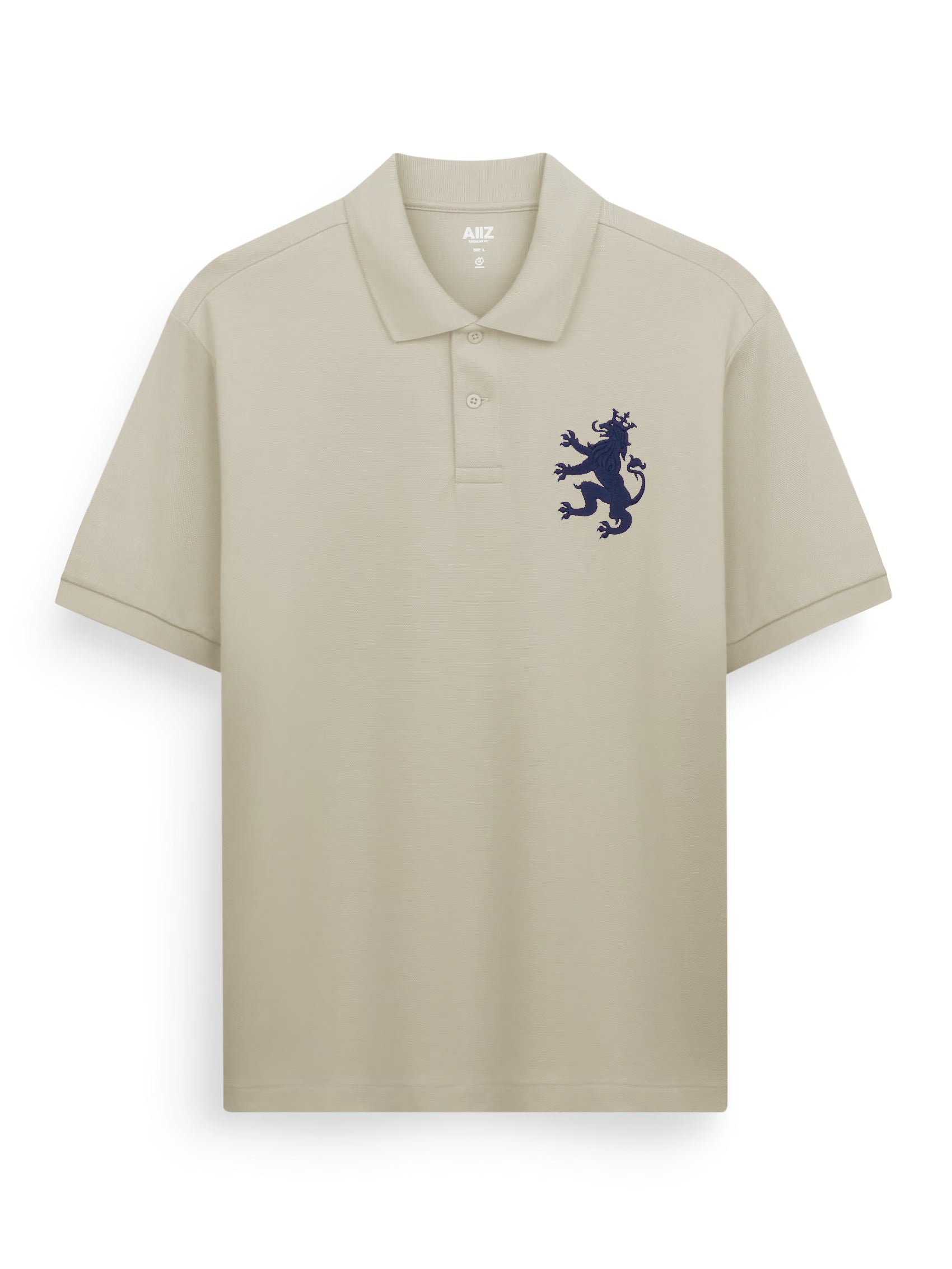 AIIZ Men's Big Lion Pique Polo Shirt