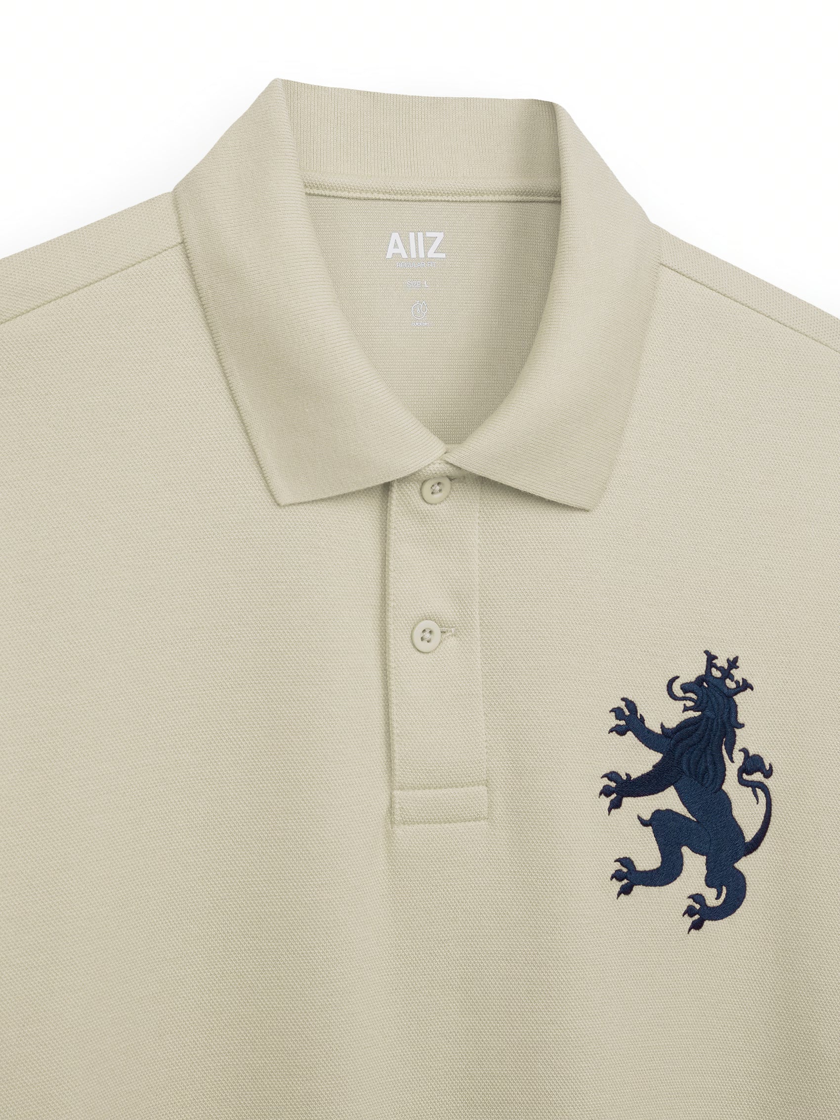 AIIZ Men's Big Lion Pique Polo Shirt