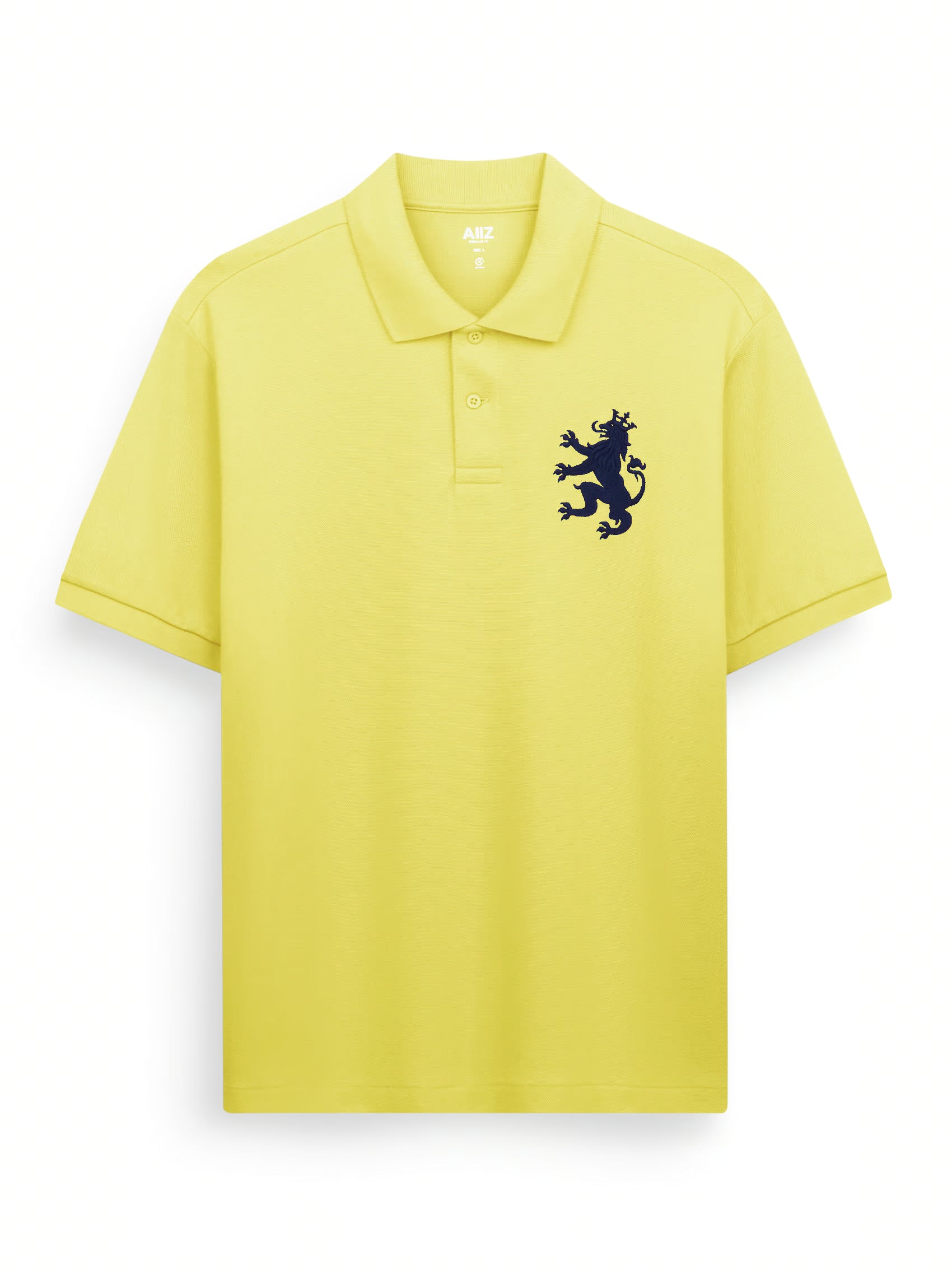 AIIZ Men's Big Lion Pique Polo Shirt