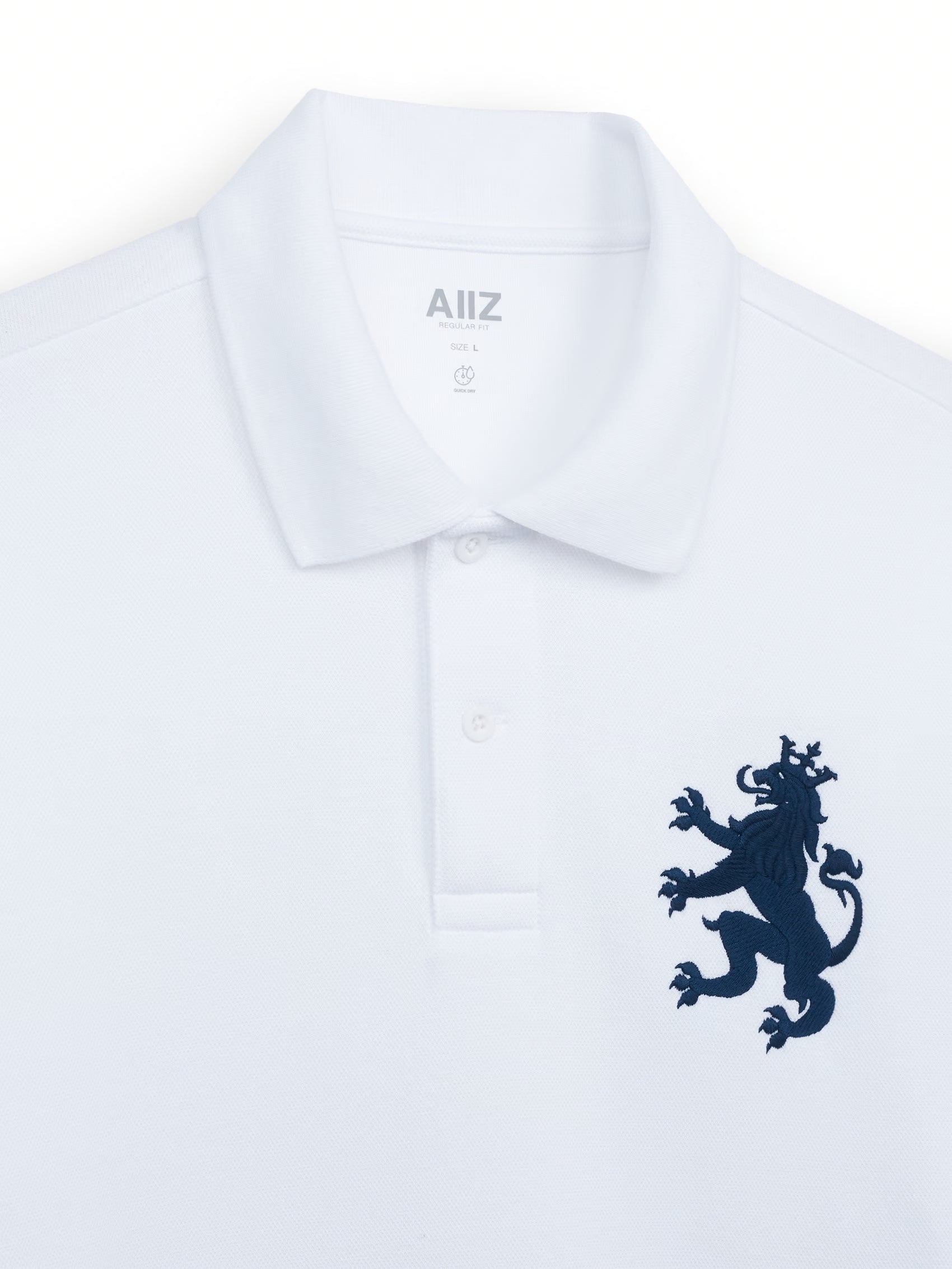 AIIZ Men's Big Lion Pique Polo Shirt