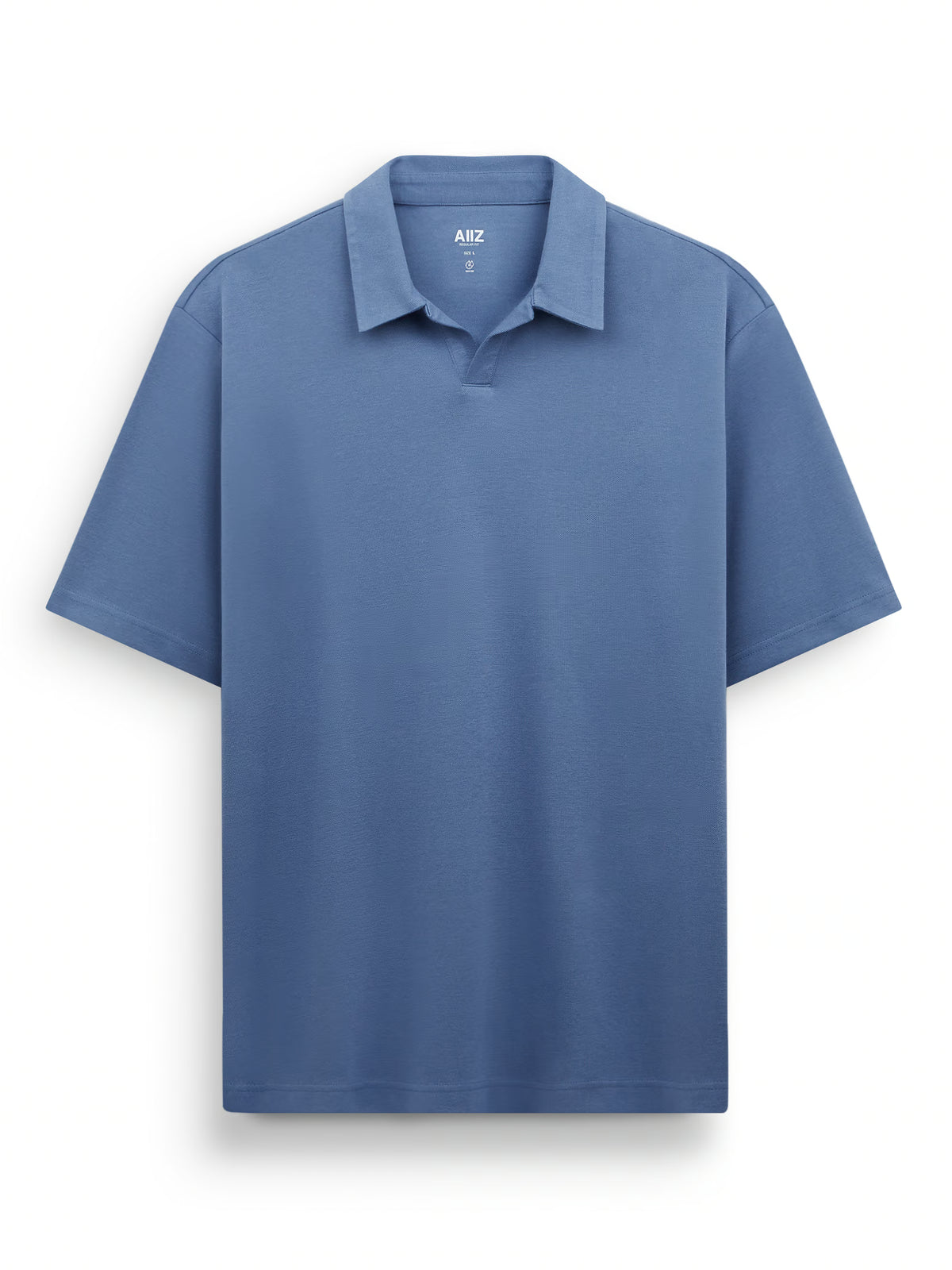 AIIZ Men’s Open Collar Polo Shirt (Blue / S)