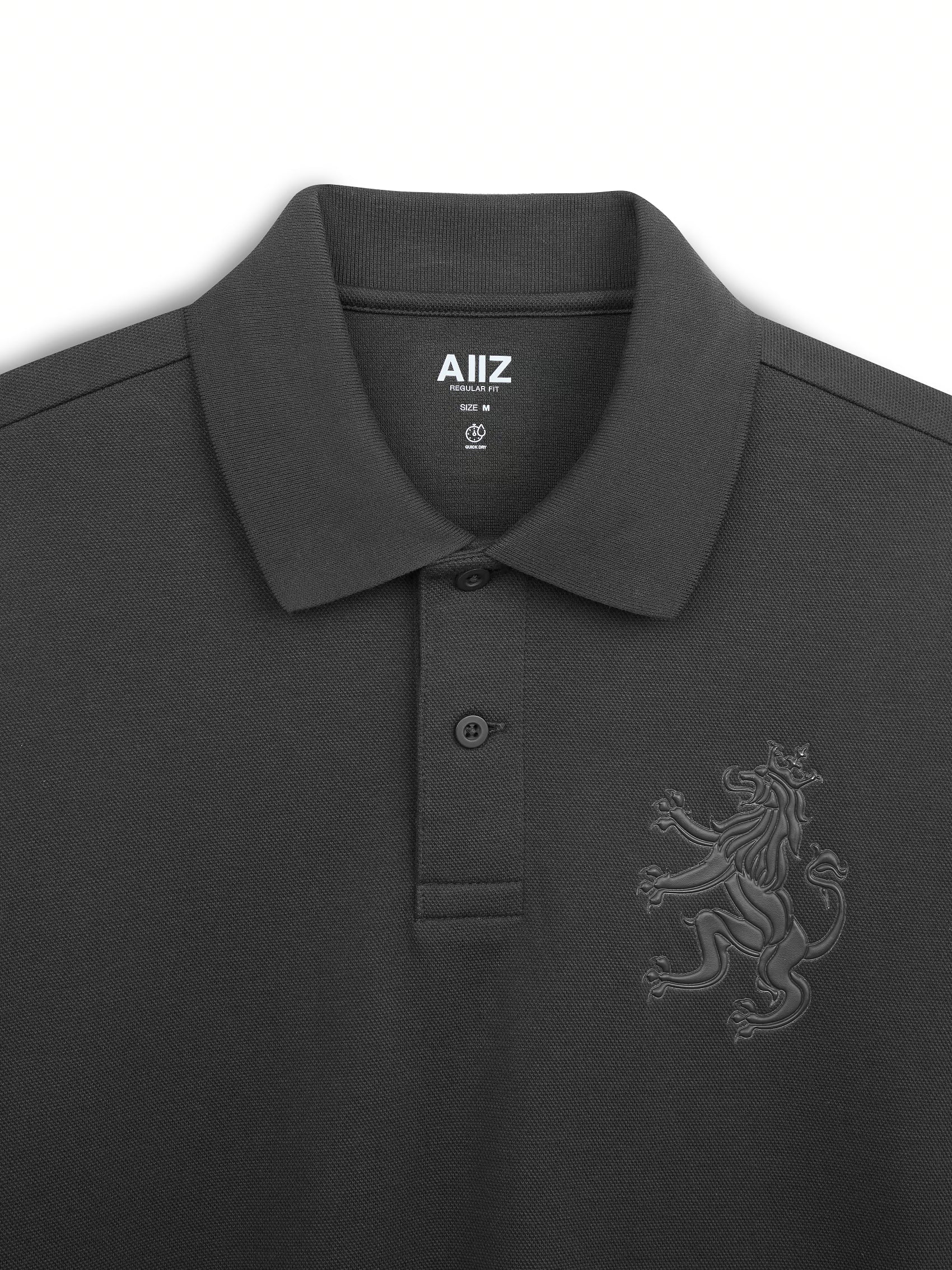AIIZ Men's Big Lion Pique Polo Shirt