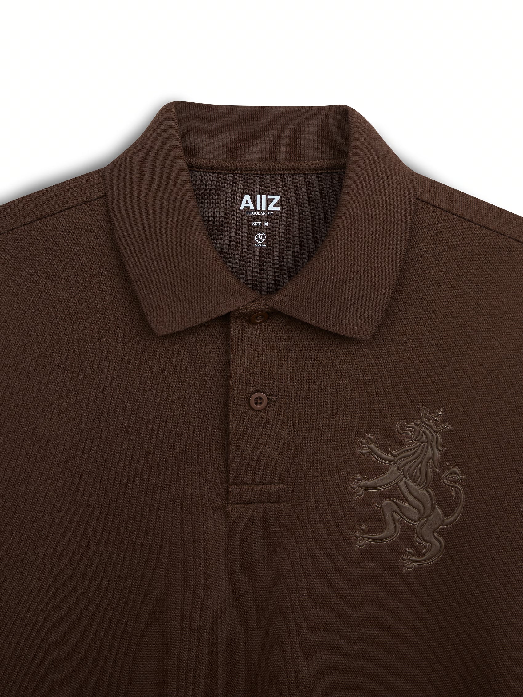 AIIZ Men's Big Lion Pique Polo Shirt