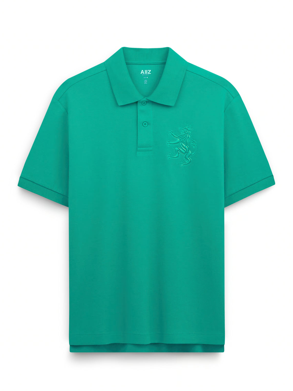 AIIZ Men's Big Lion Pique Polo Shirt (Green / S)