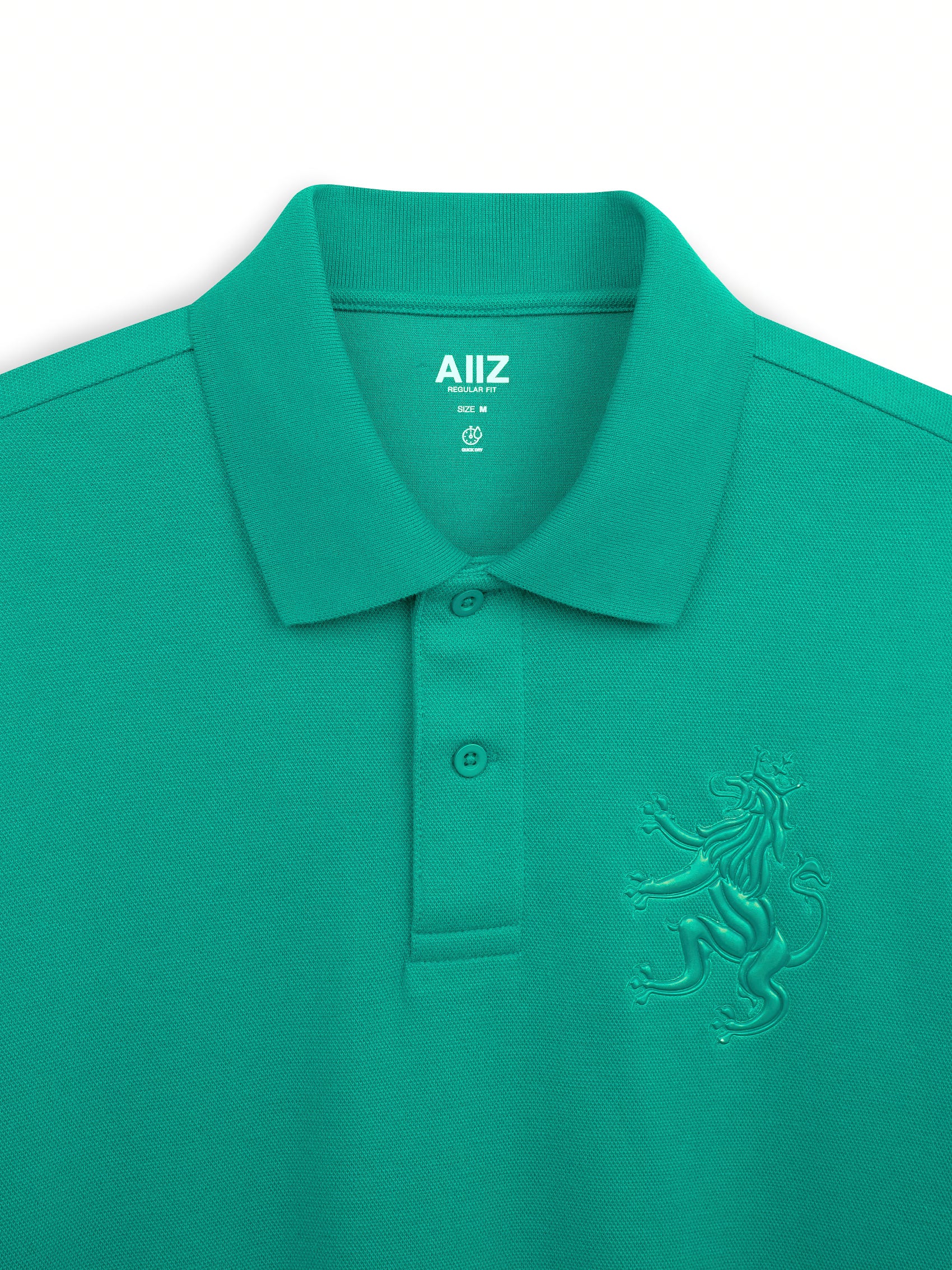 AIIZ Men's Big Lion Pique Polo Shirt