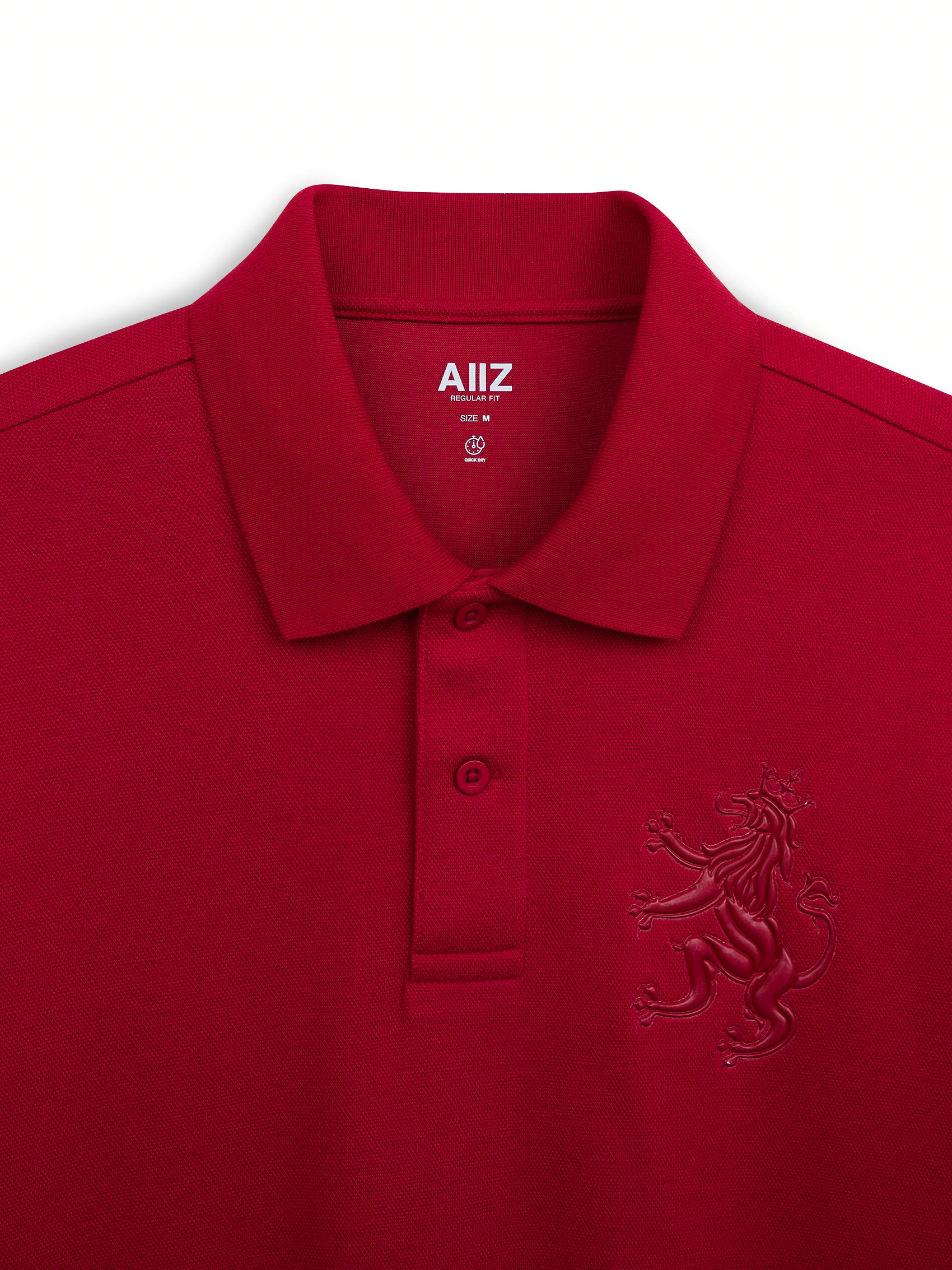 AIIZ Men's Big Lion Pique Polo Shirt