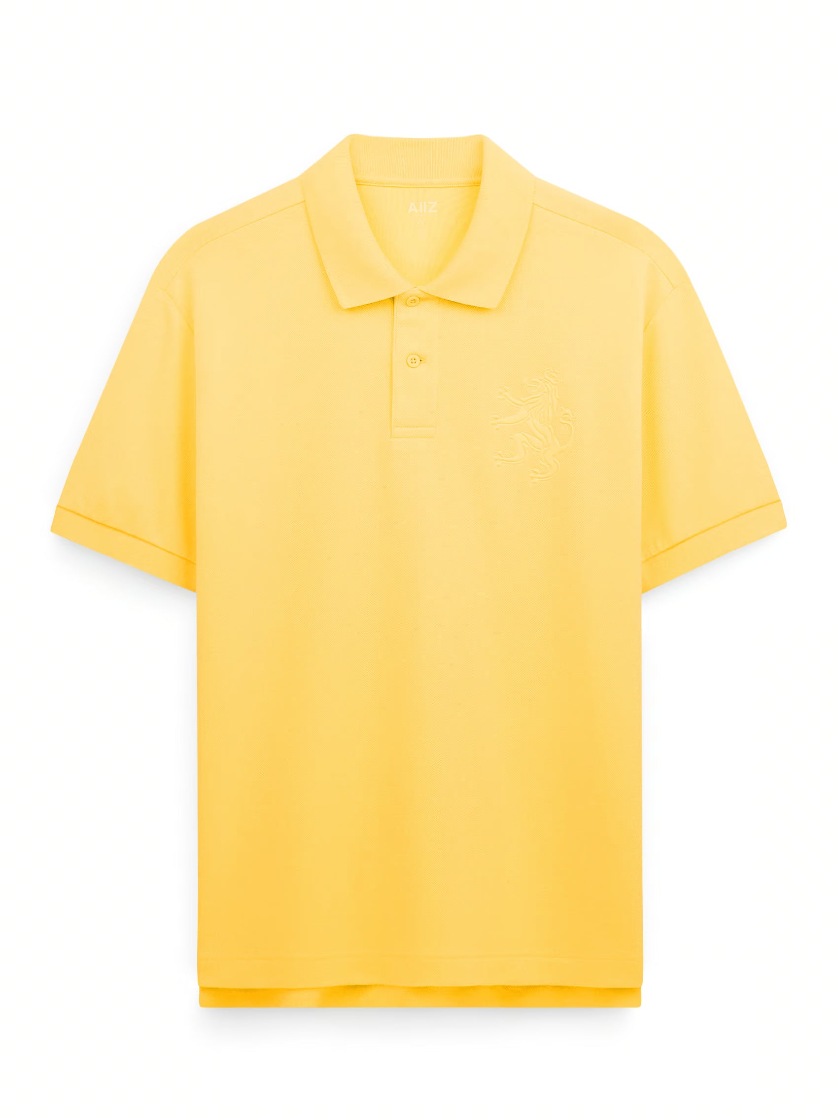 AIIZ Men's Big Lion Pique Polo Shirt