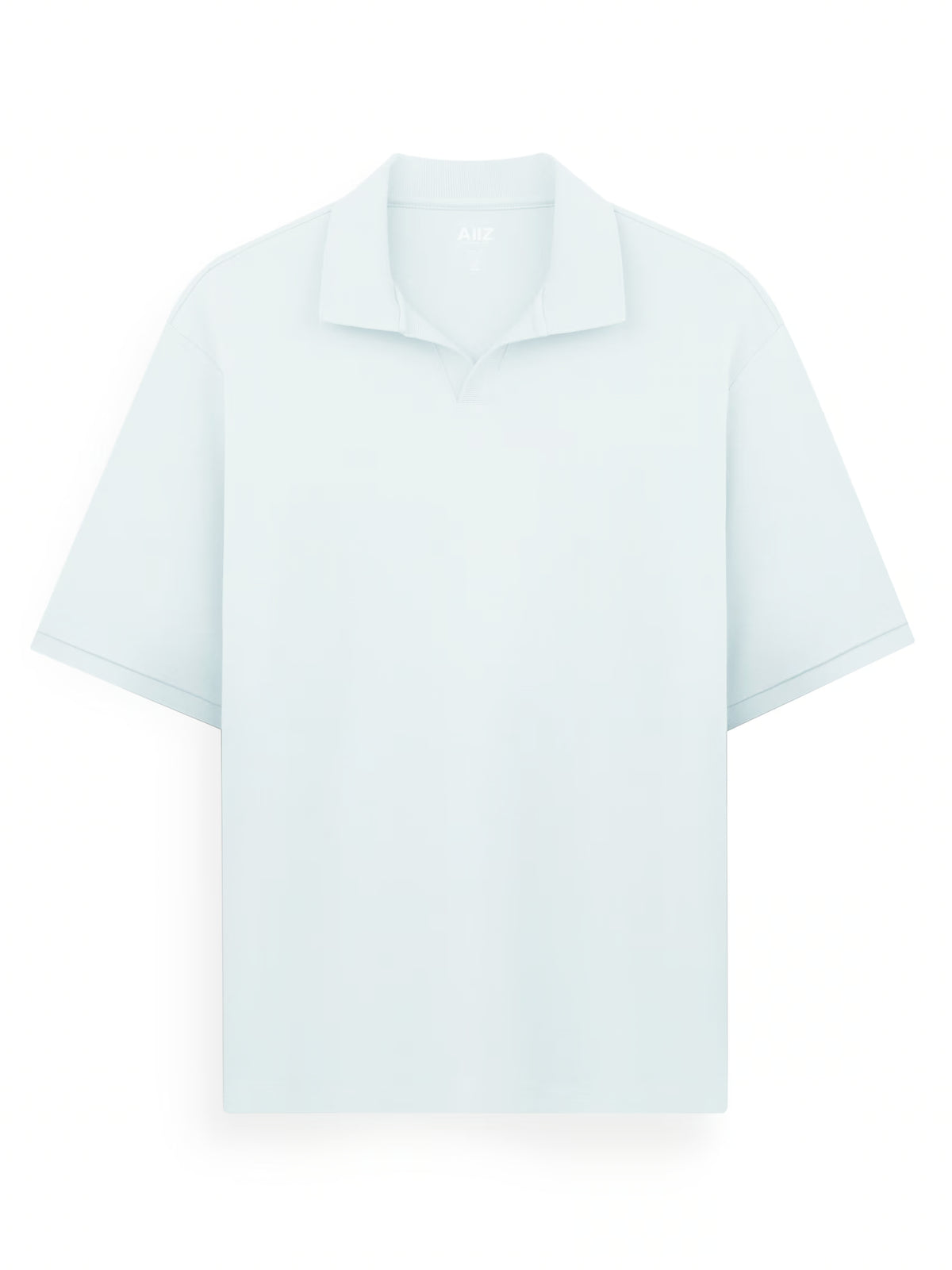 AIIZ Men's Open Collar Polo Shirt (Light Blue / S)