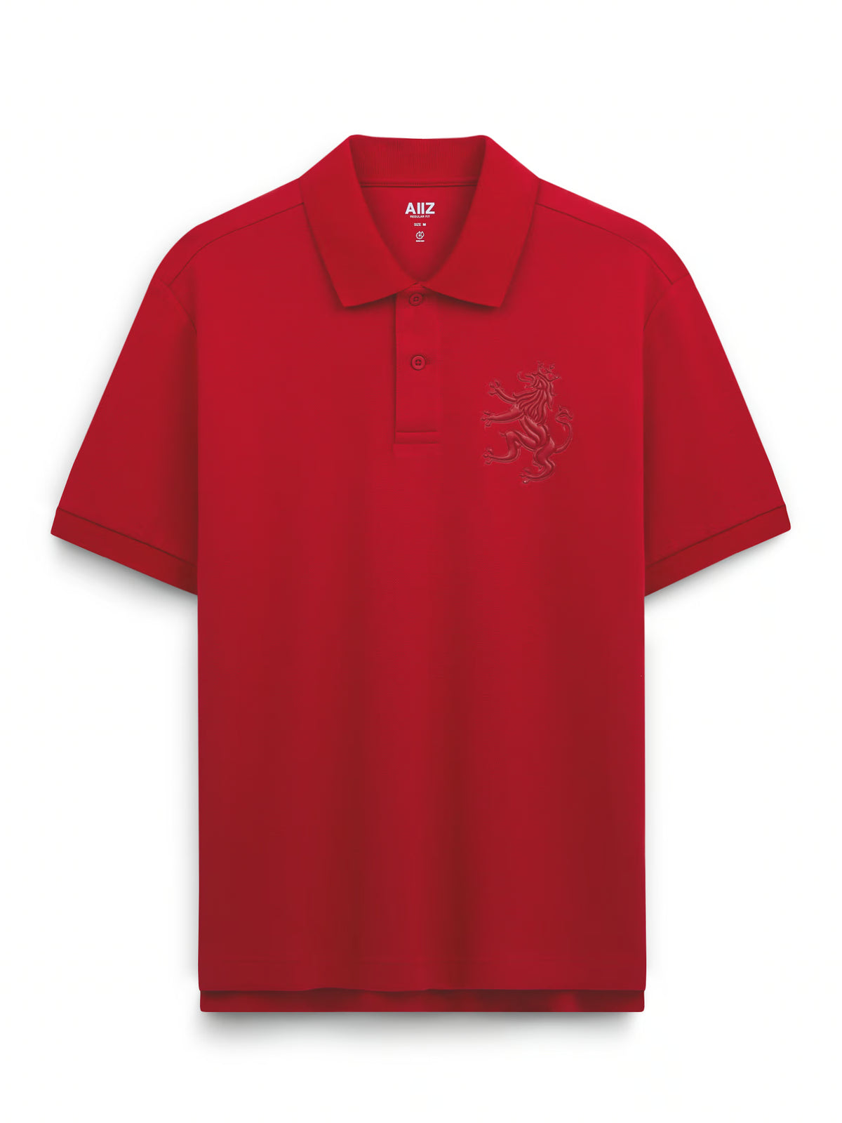 AIIZ Men's Big Lion Pique Polo Shirt