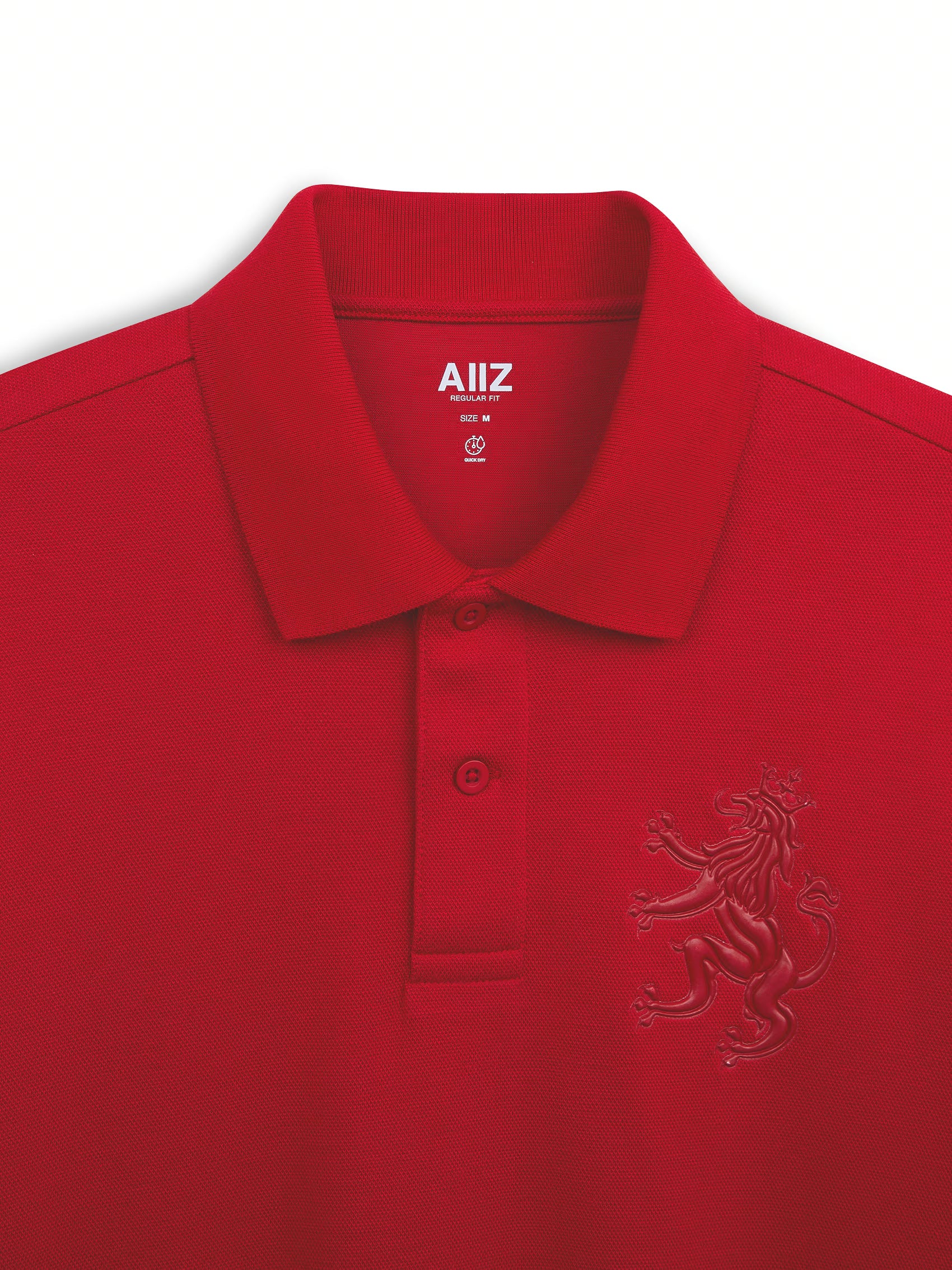 AIIZ Men's Big Lion Pique Polo Shirt