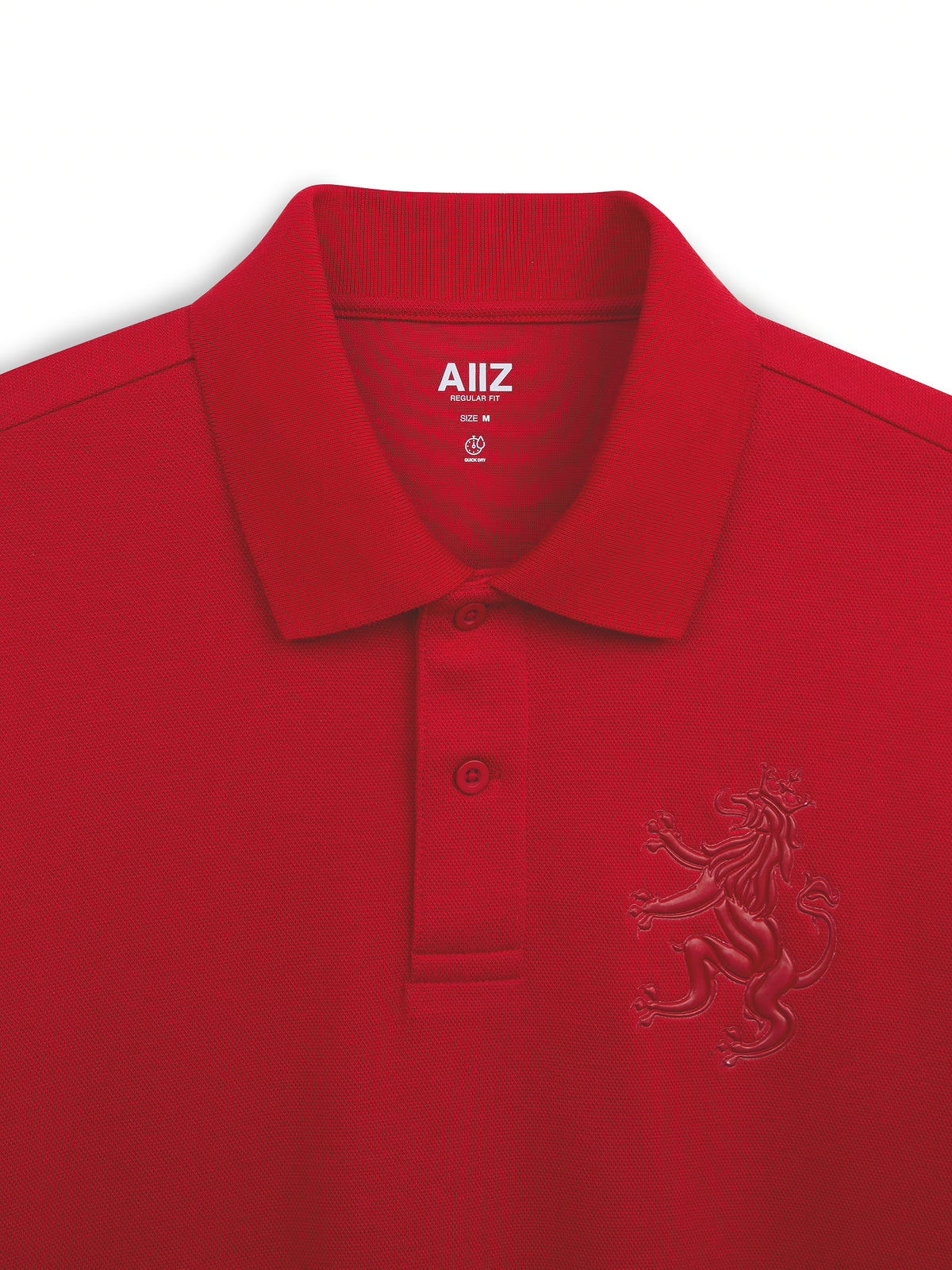 AIIZ Men's Big Lion Pique Polo Shirt