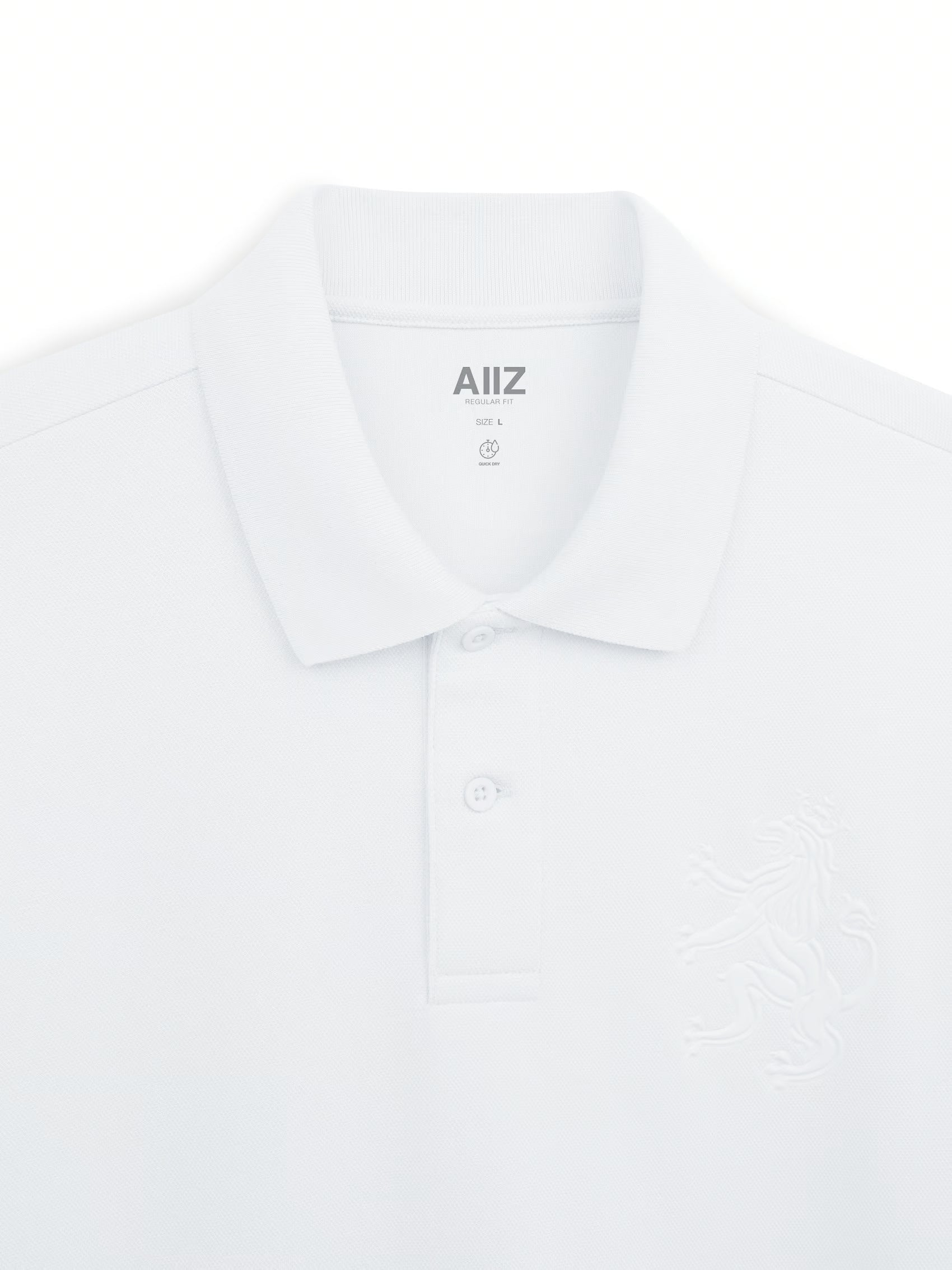 AIIZ Men's Big Lion Pique Polo Shirt