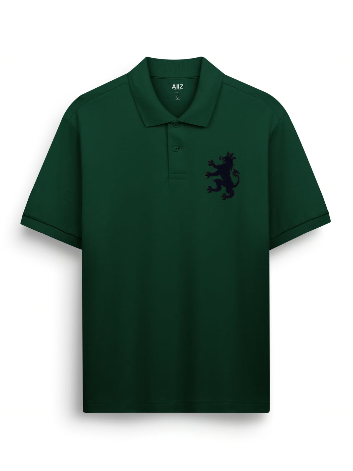 AIIZ Men's Big Lion Pique Polo Shirt