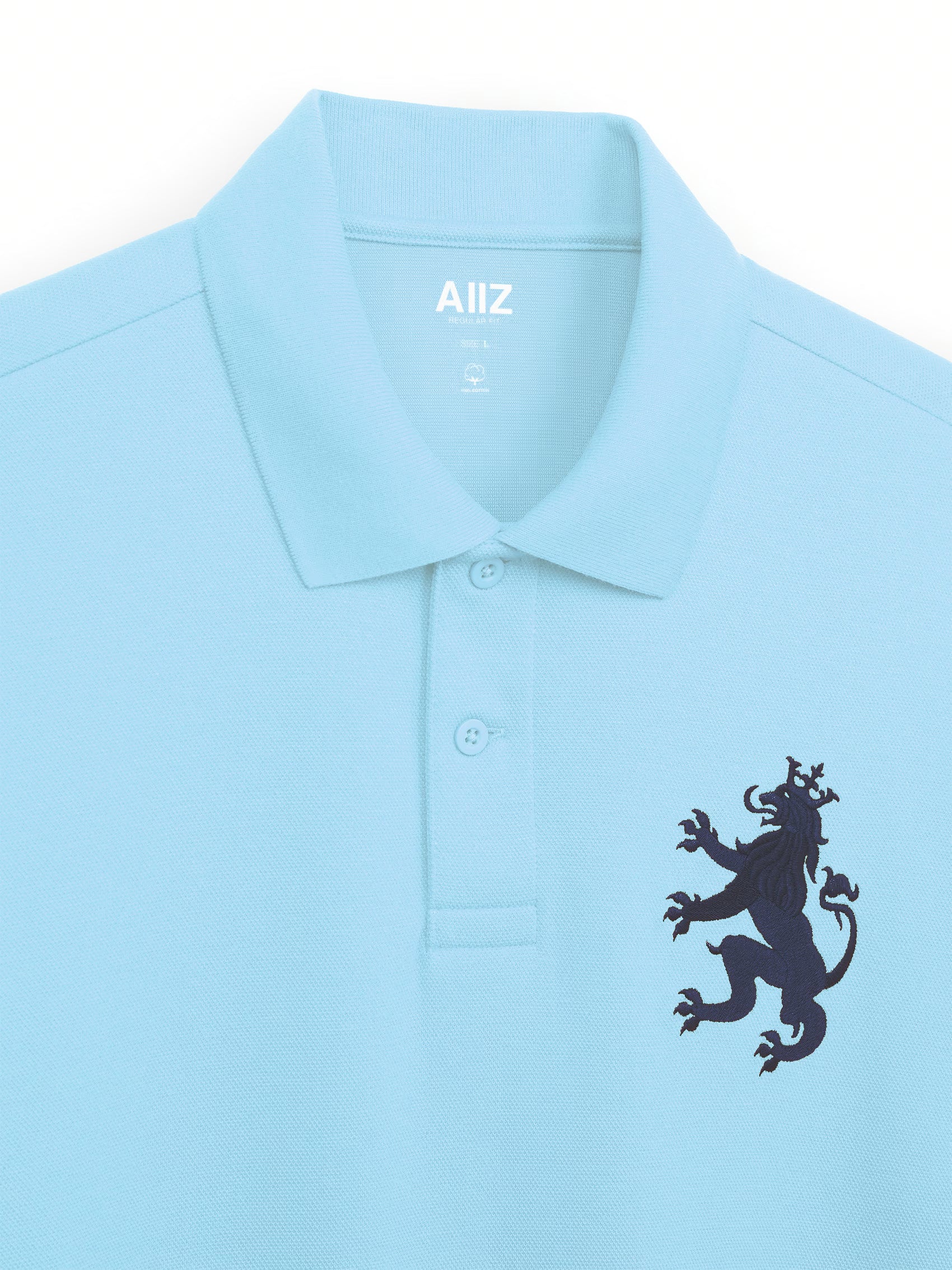 AIIZ Men's Big Lion Pique Polo Shirt