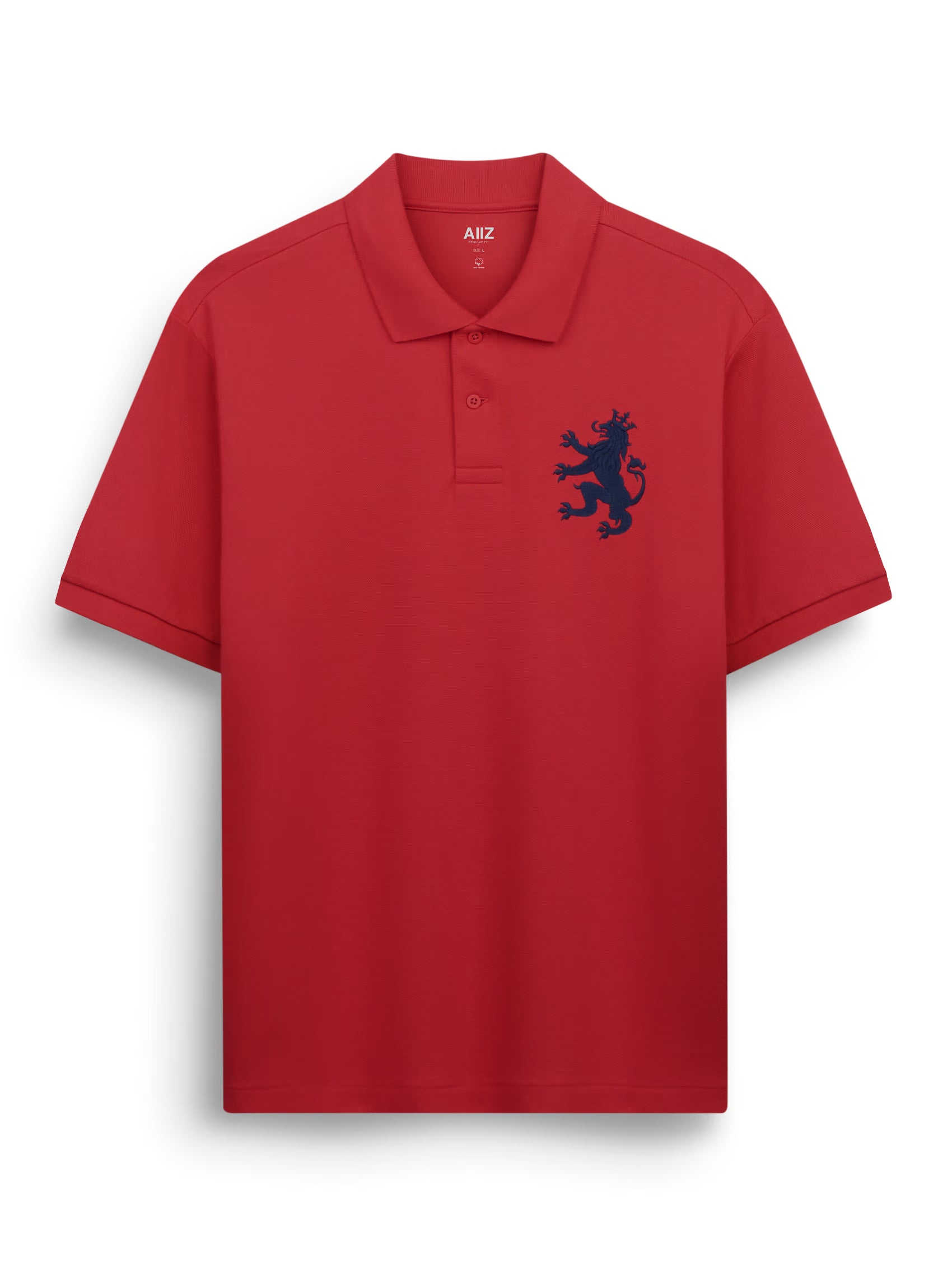 AIIZ Men's Big Lion Pique Polo Shirt