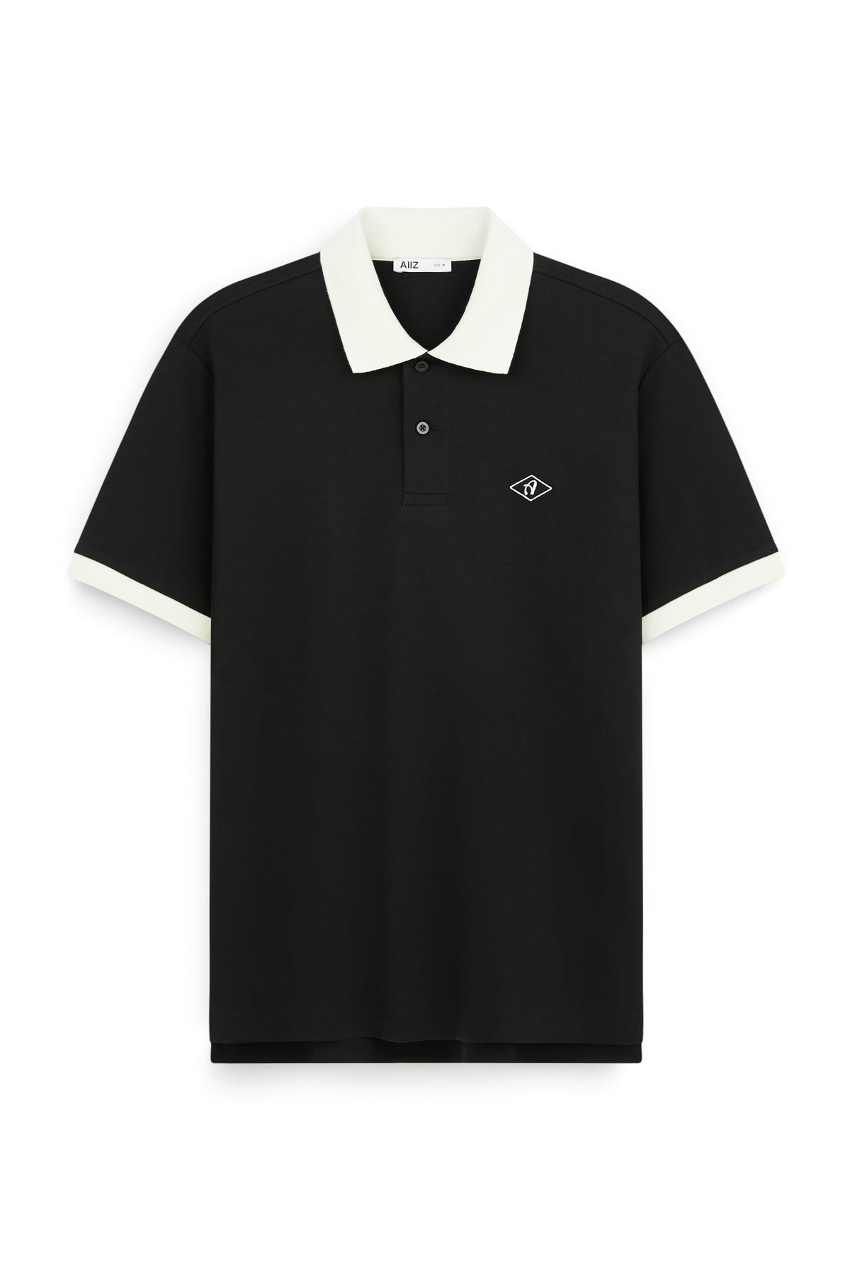 AIIZ Men’s Contrast Polo Shirt (Black / S)
